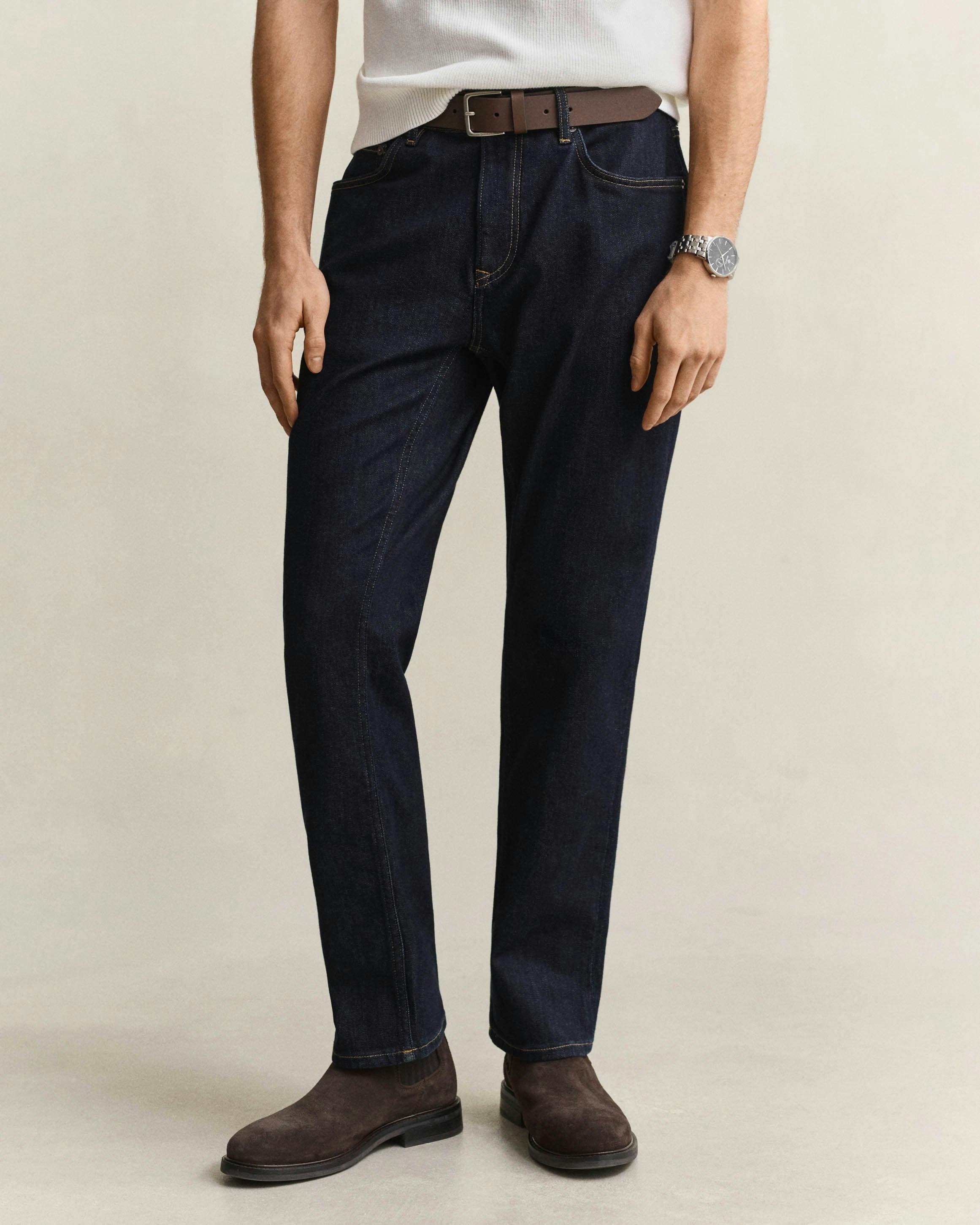 Gant Men's Dark/Blue Classic Regular Fit Jeans - 960 - 960 - W34 L32