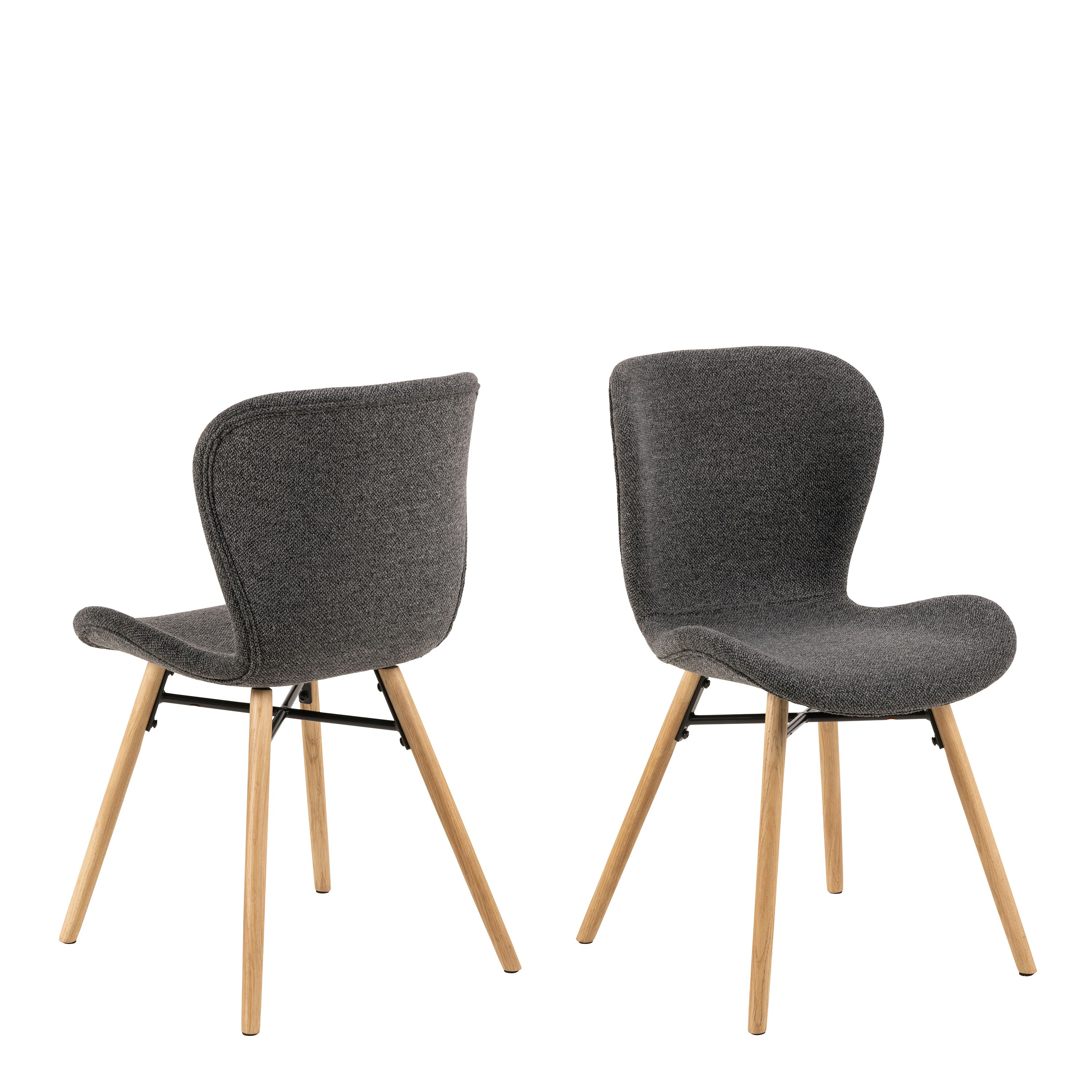 Furniture To Go Grey Batilda Dining Chairs With Fabric And Oak Set Of 2 - 1