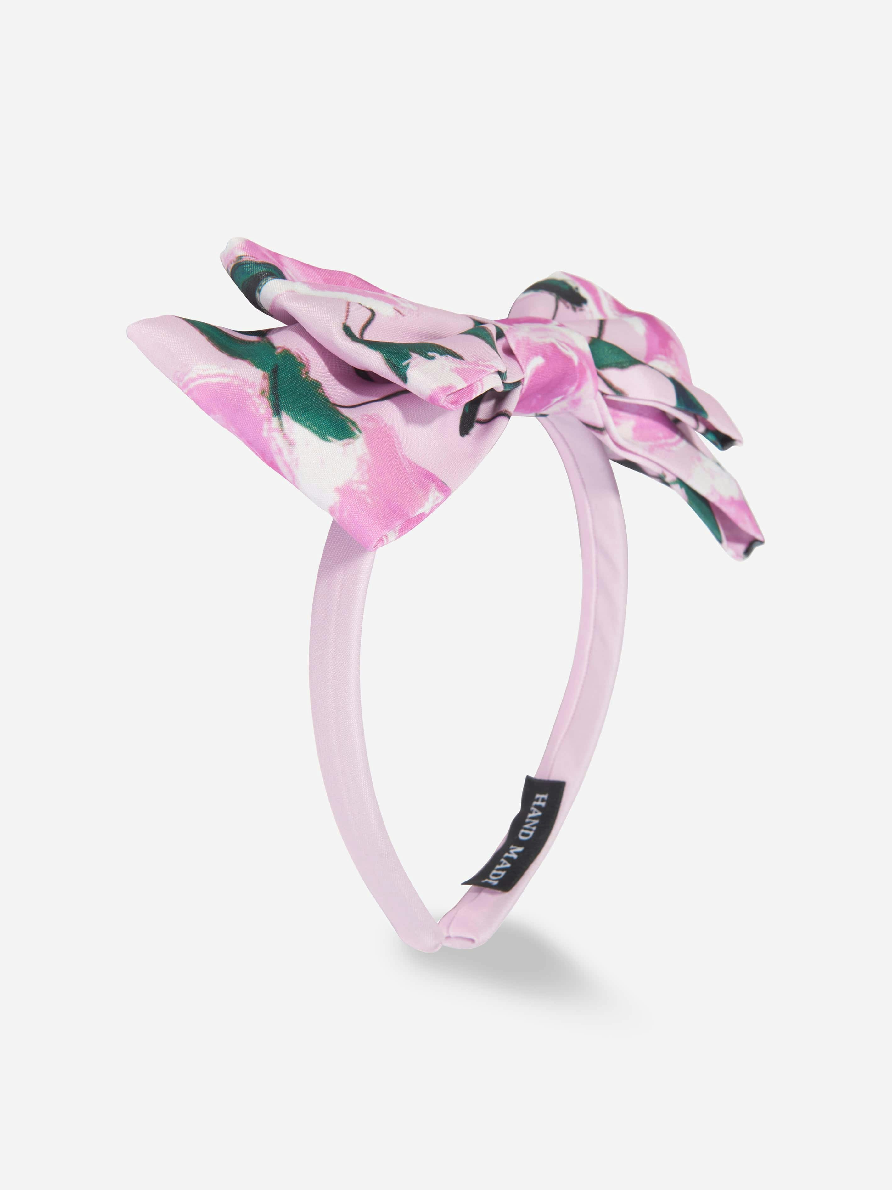 Mama Luma Girls Pink/White Flowers Headband In - One Size
