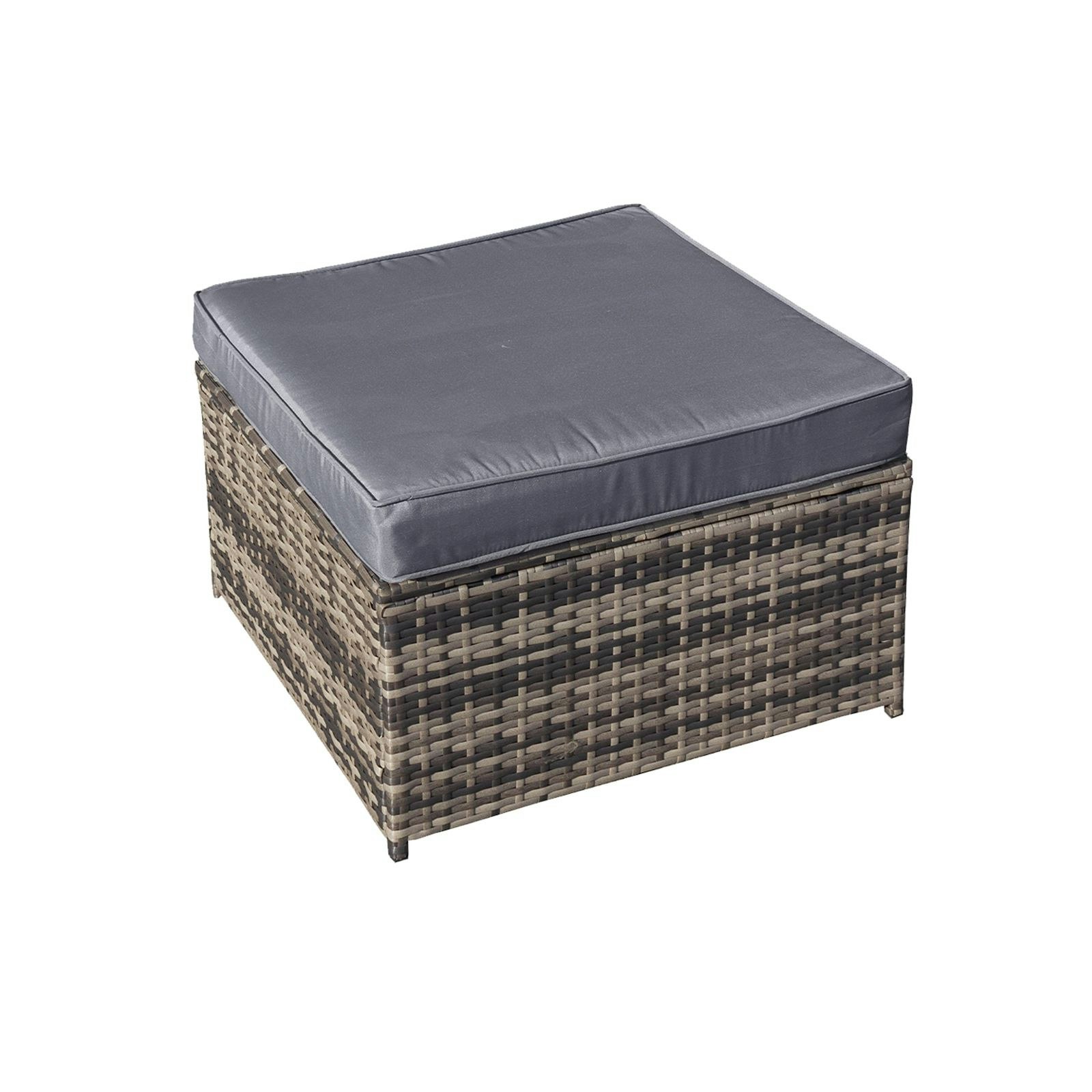 Oseasons Grey Malta Rattan Footstool In Walnut - Walnut - Pe Rattan - 1