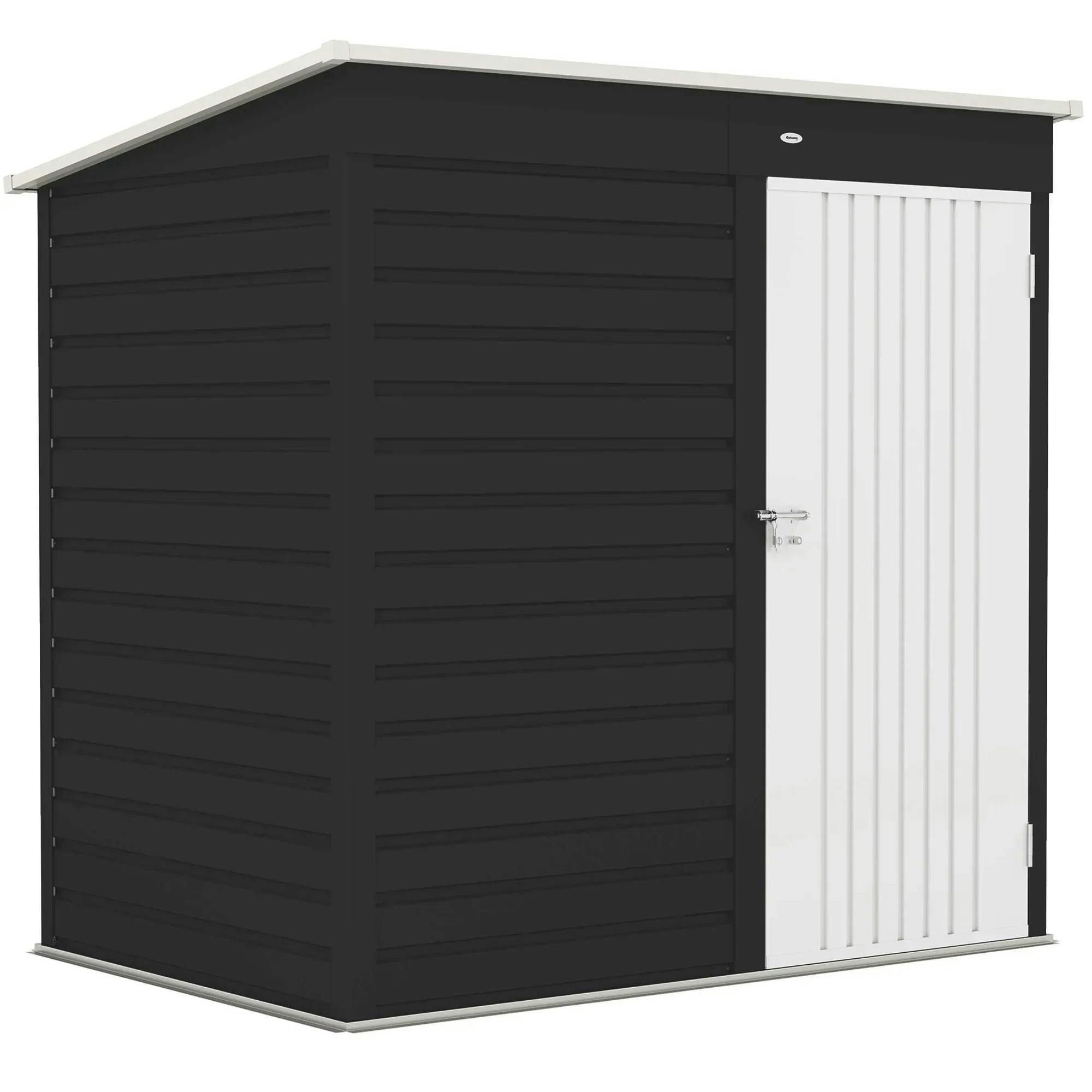 6x4ft Metal Garden Shed Lockable Outdoor Storage House Dark Grey Steel UK - Image 5