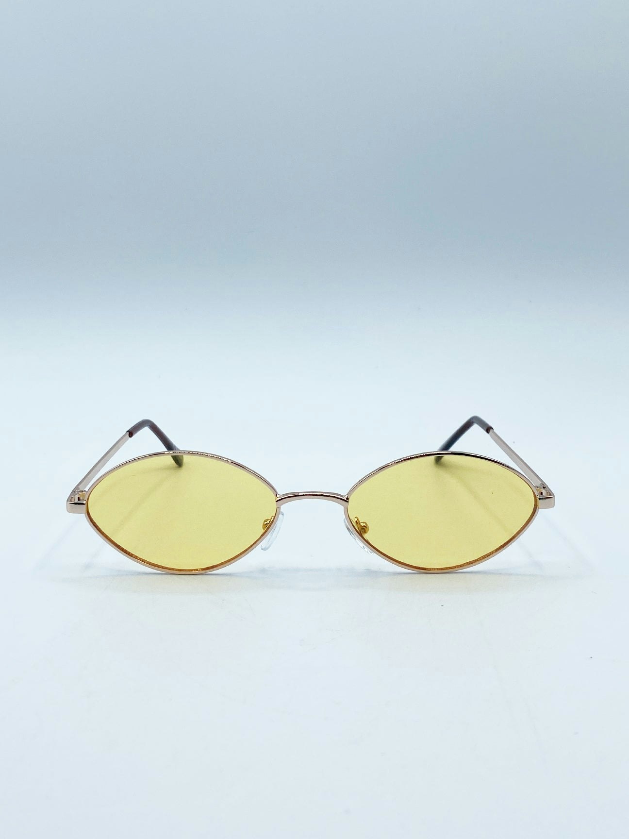 Svnx Orange Metal Oval Frame Sunglasses With Lenses - One Size