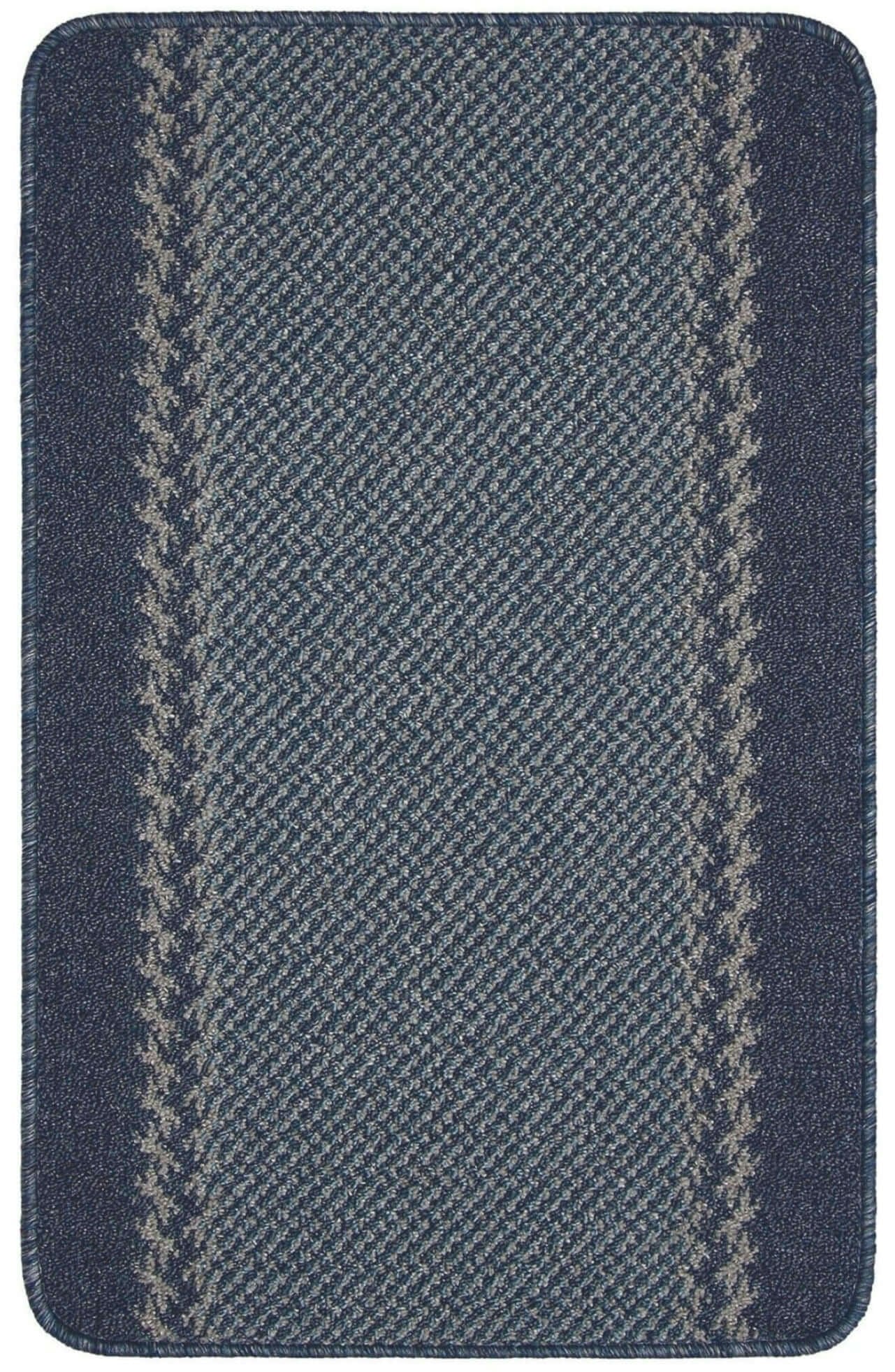 The Rugs Blue Washable Bordered Rug | 116Blu - 67X100 Cm