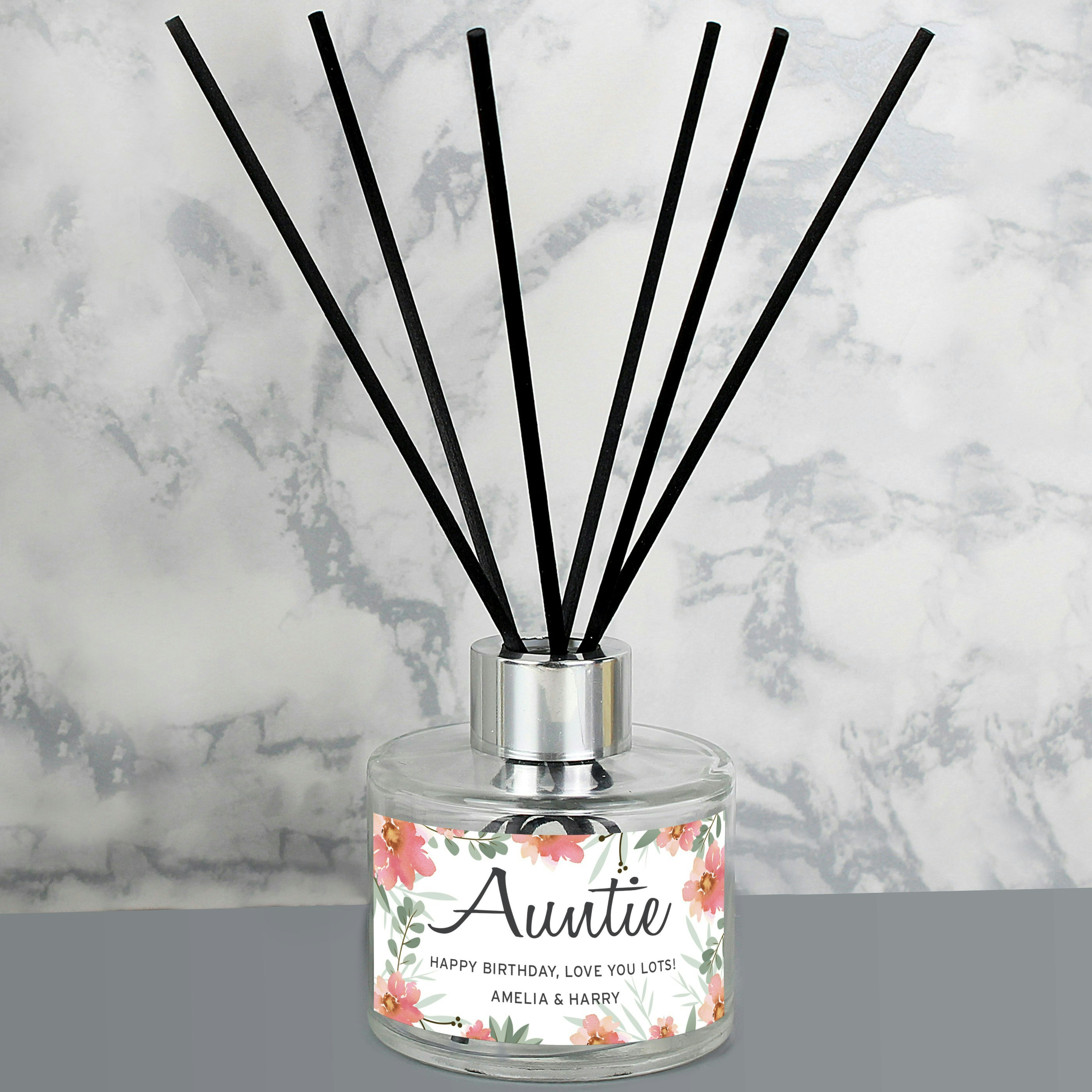 Rackhams Personalised Floral Sentimental Reed Diffuser