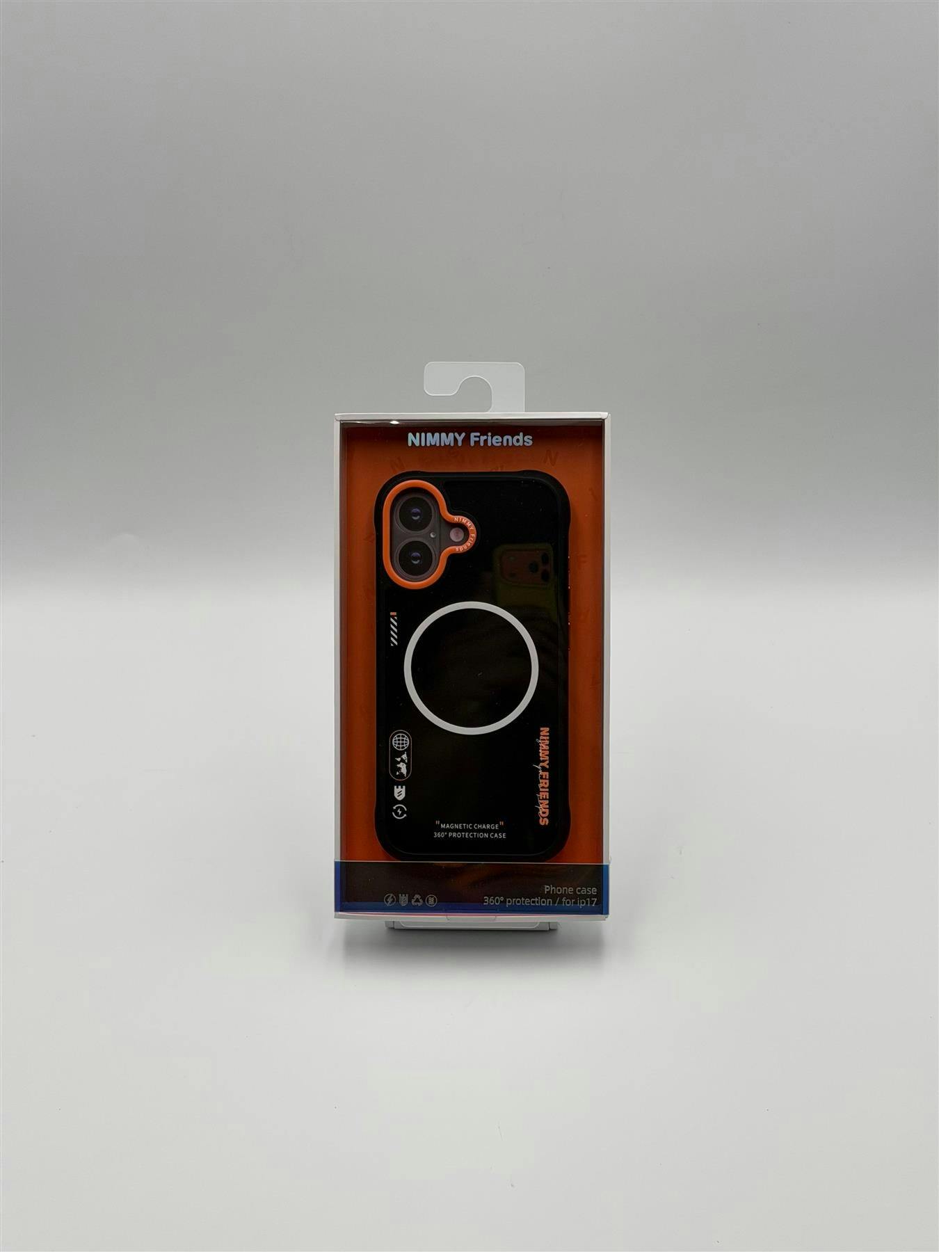 Nimmy Friends Black/Orange Nimmy Cool & Cute 2.0 Case With Magsafe For Iphone 17 6.3" - N-Yjkm-Cx2.0-Ip17-01