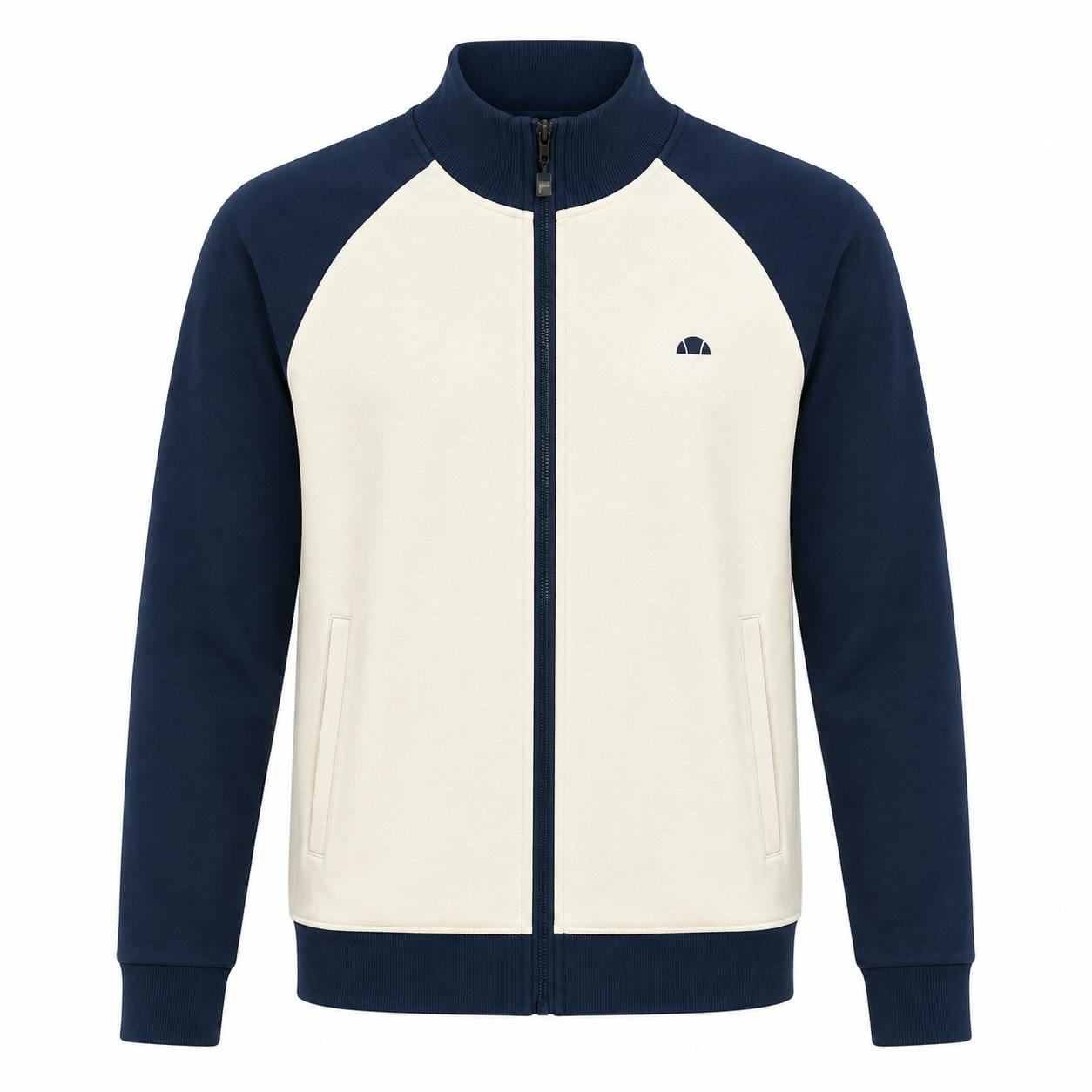 Ellesse Caldona Track Top Jacket Ecru/Navy - Xl