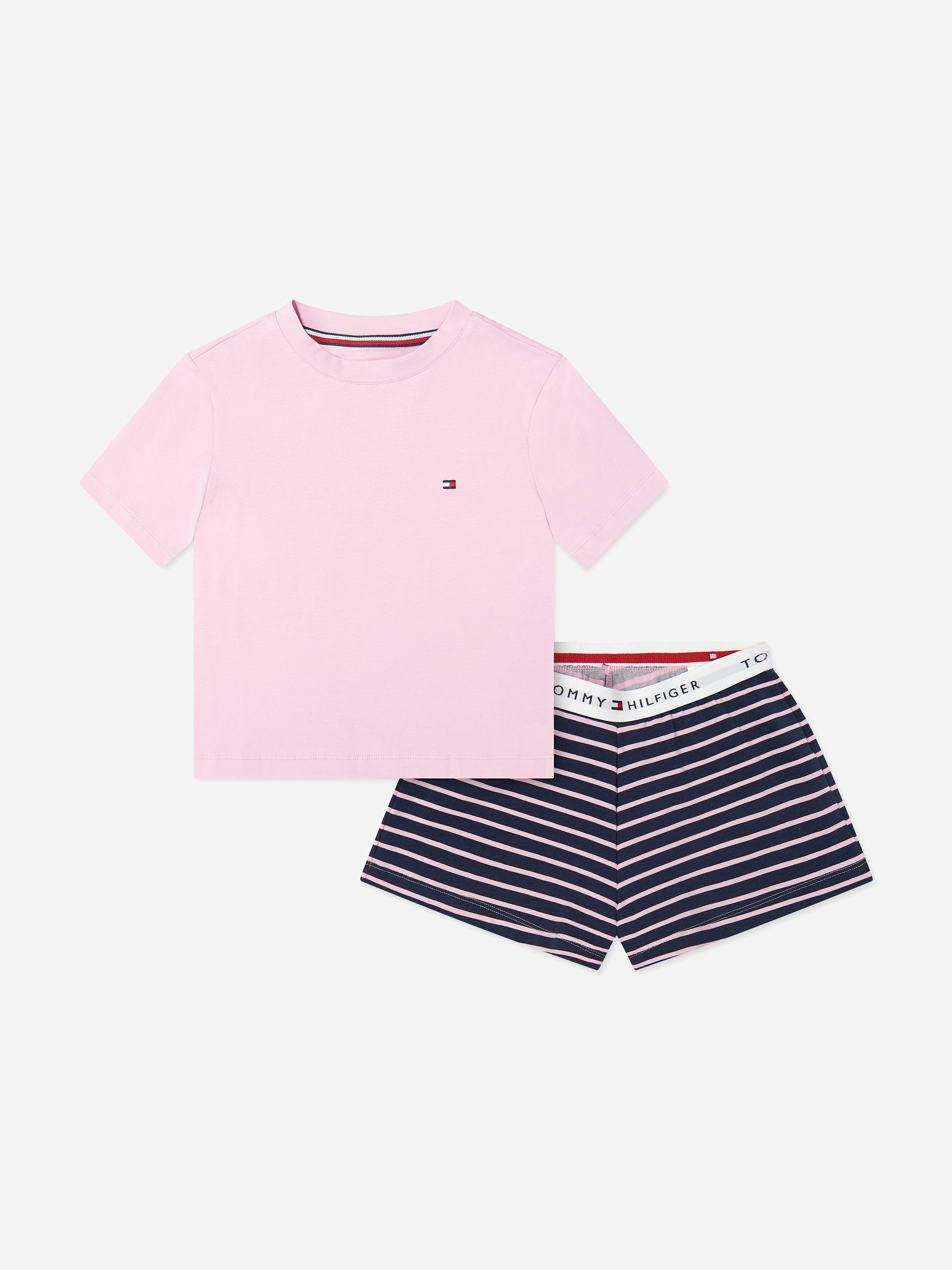 Tommy Hilfiger Girls Pink Short Pyjama Set In - 4 - 5 Years