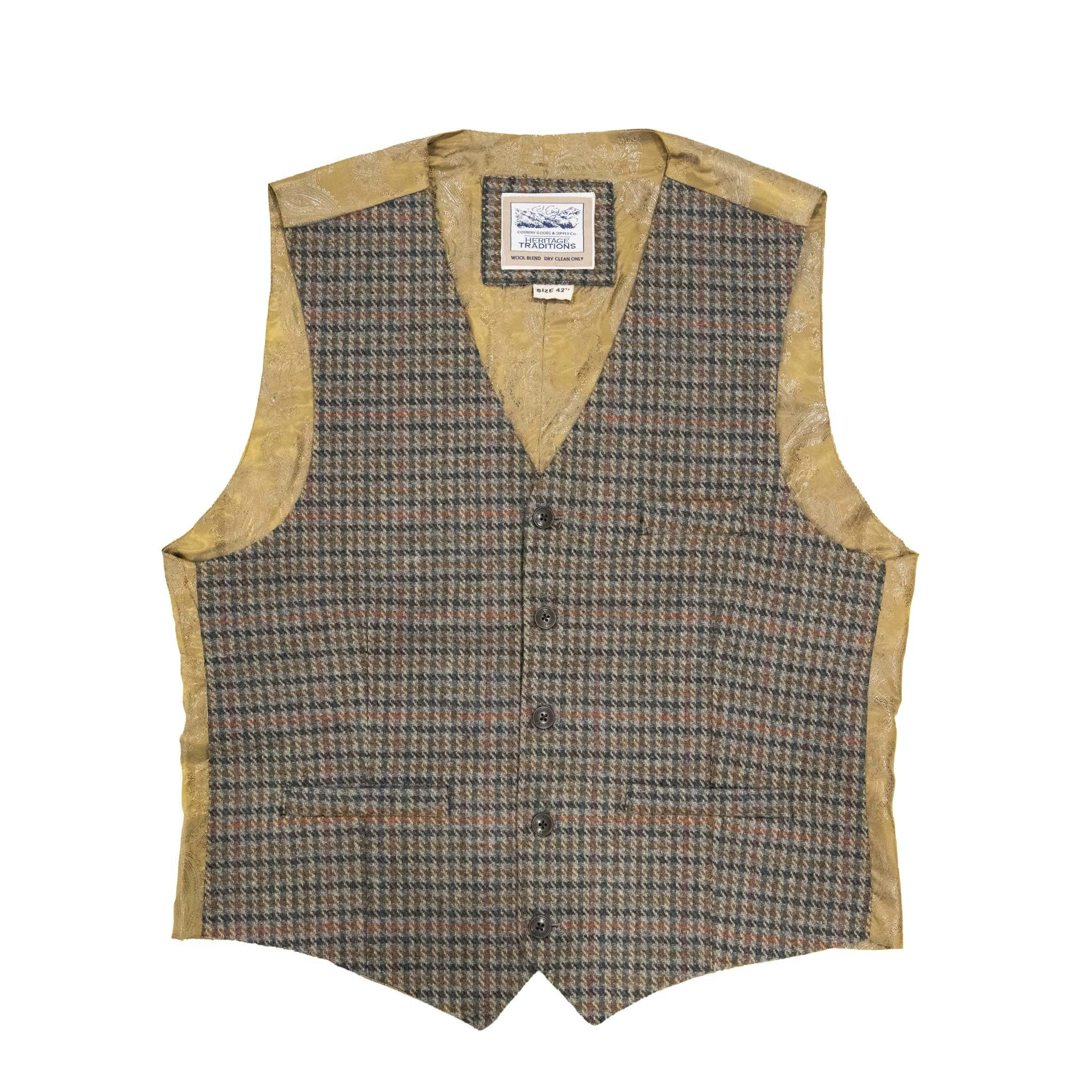 Heritage Traditions Heritage Tweed Waistcoat - Large 42" - Country Houndstooth