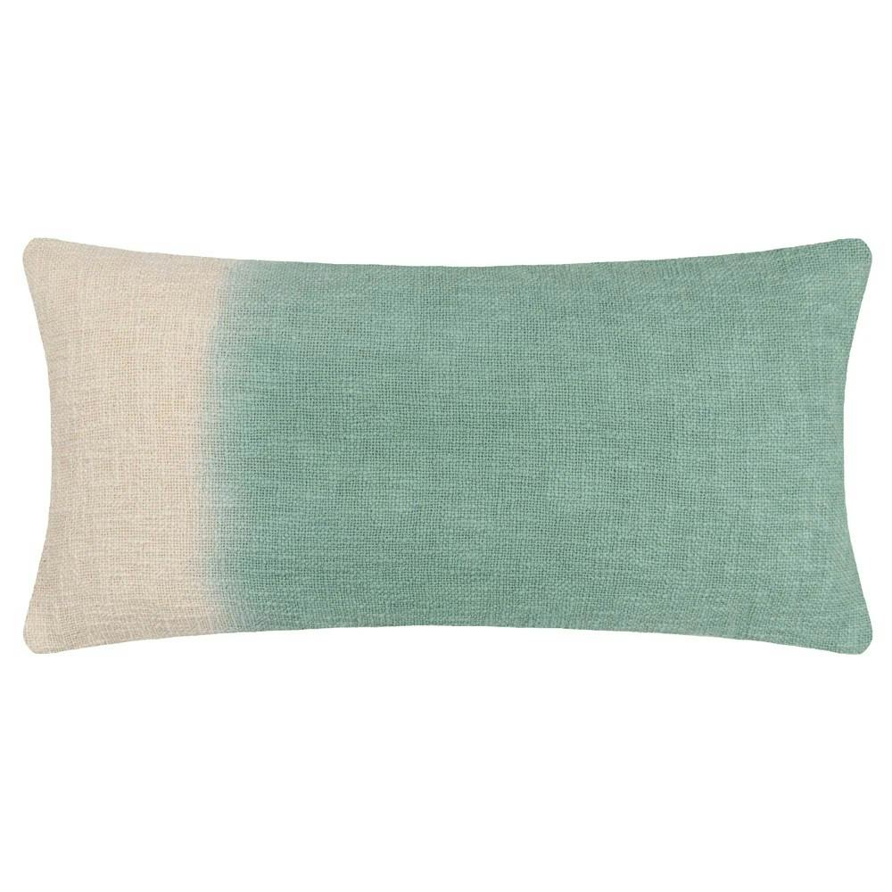 Rackhams Mizu Dip Dye Cushion Cover - Eucalyptus - 30Cm X 65Cm - Eucalyptus - 100% Cotton