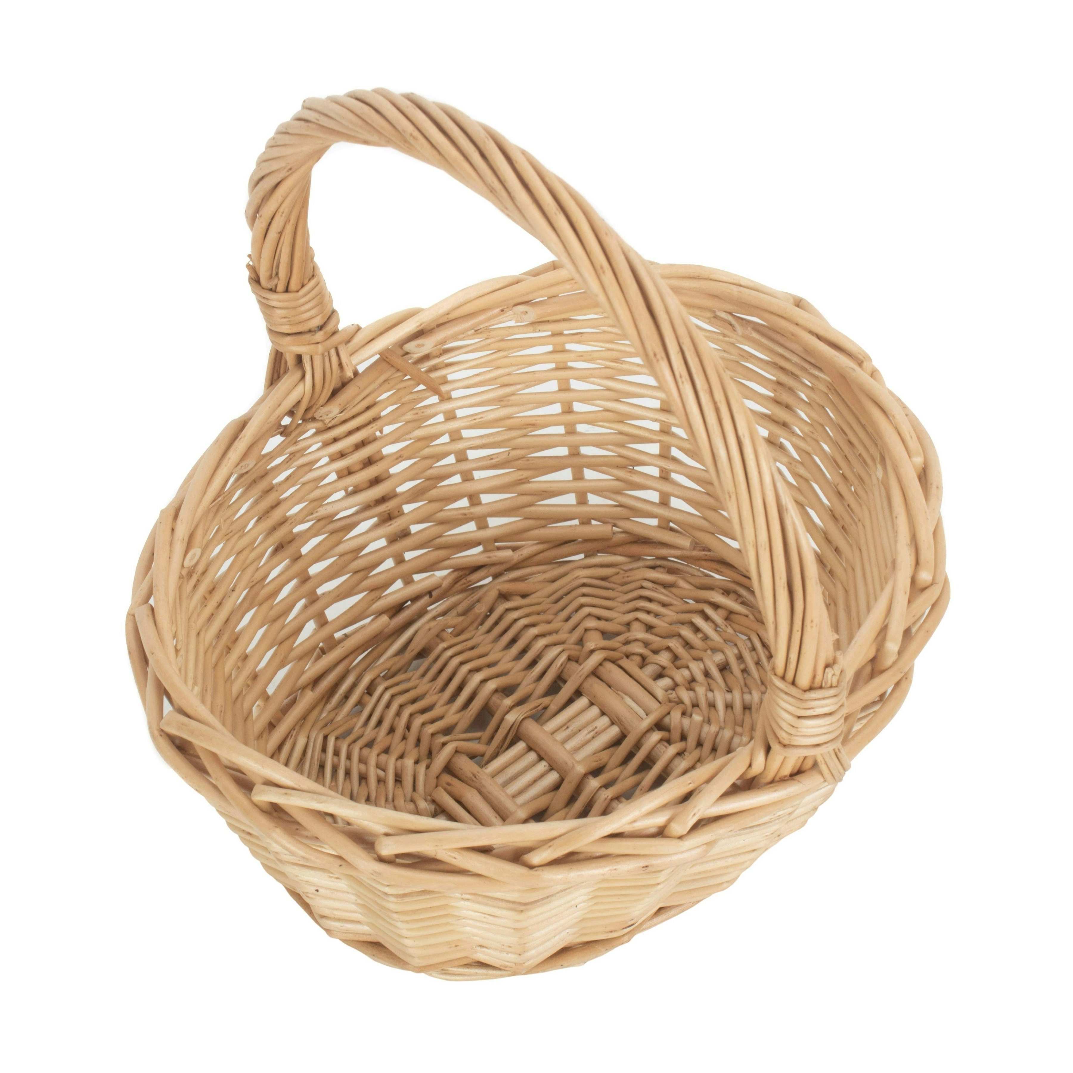 Rackhams Red Mini Oval Buff Wicker Shopping Basket