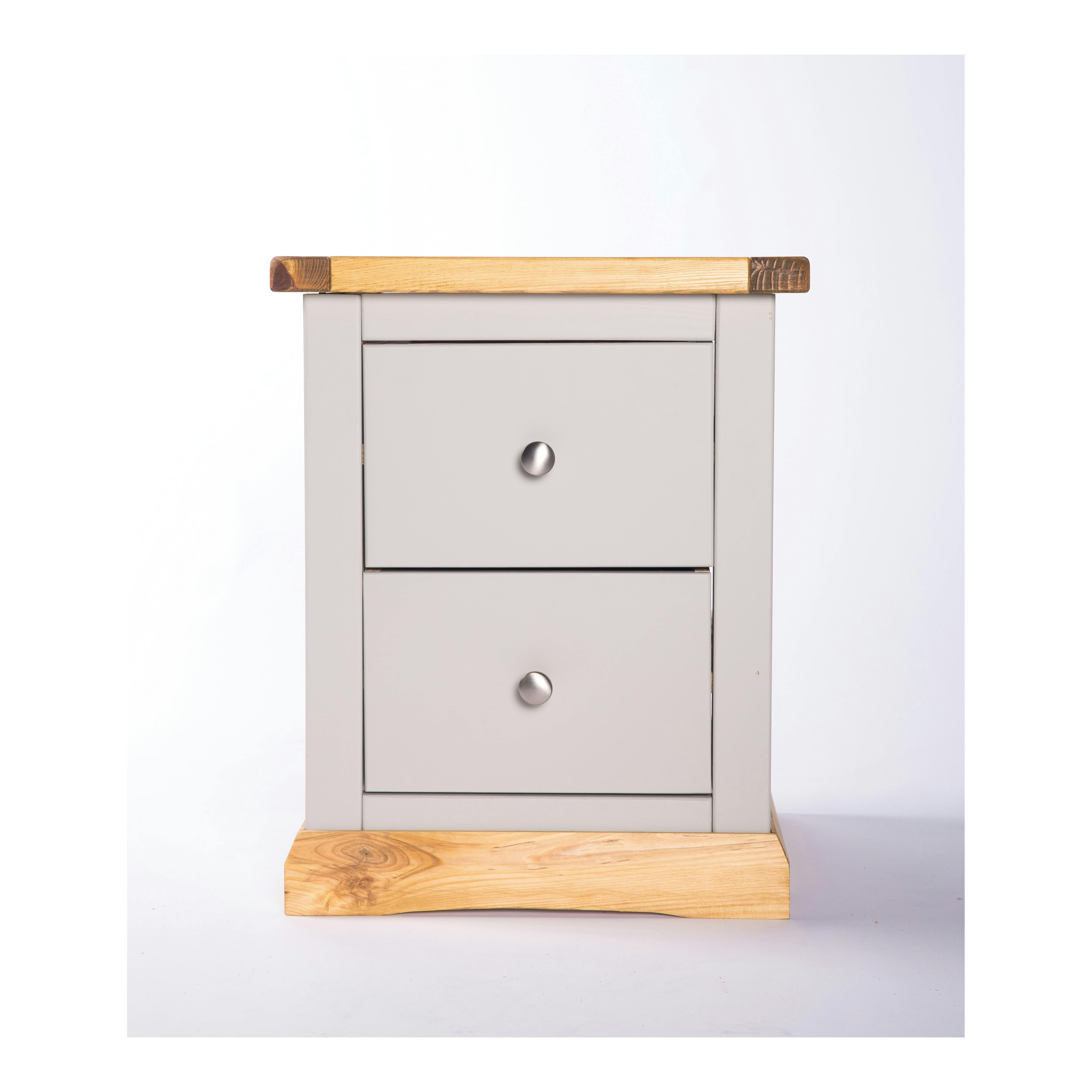 Cabinet Bits Light/Grey Bomporto 2 Drawer Bedside Table