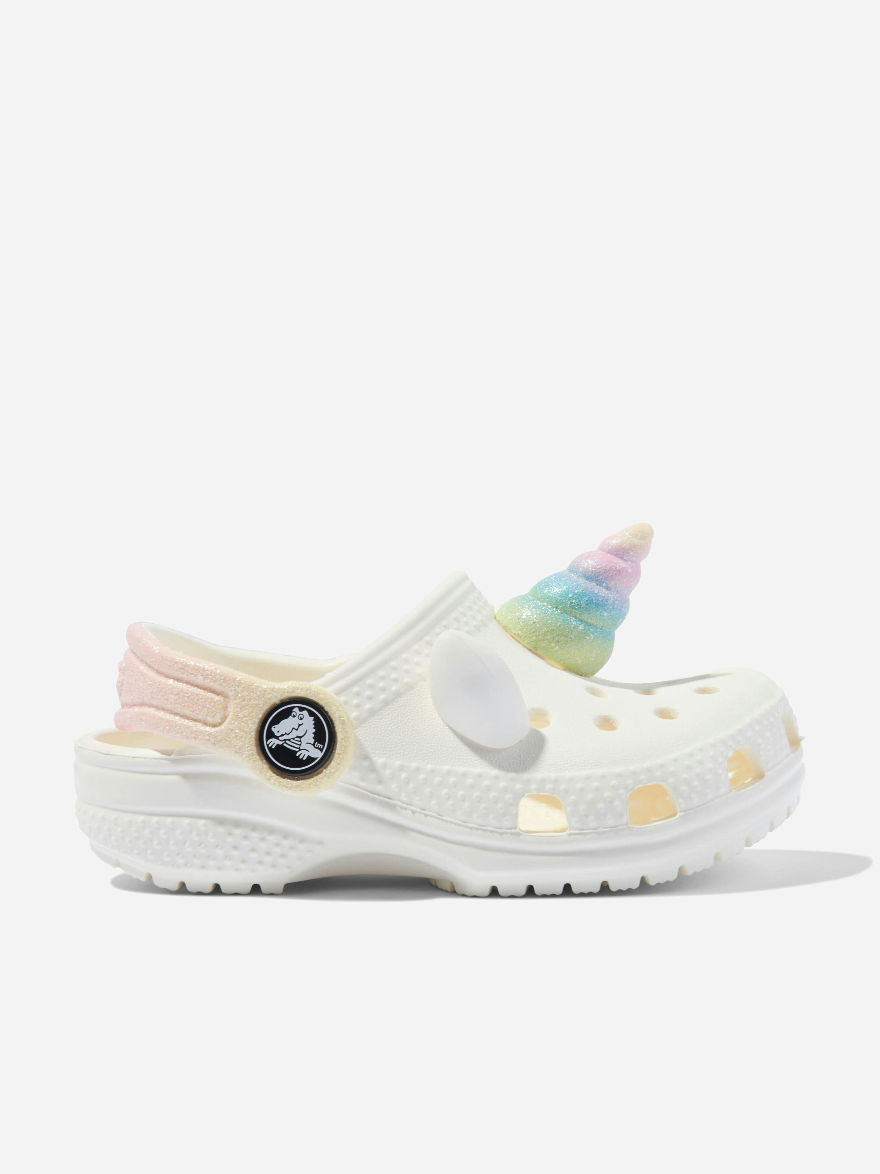 Crocs Girls White Classic I Am Rainbow Unicorn Clog In - Eu 22 - 23 Uk 6 Us 6