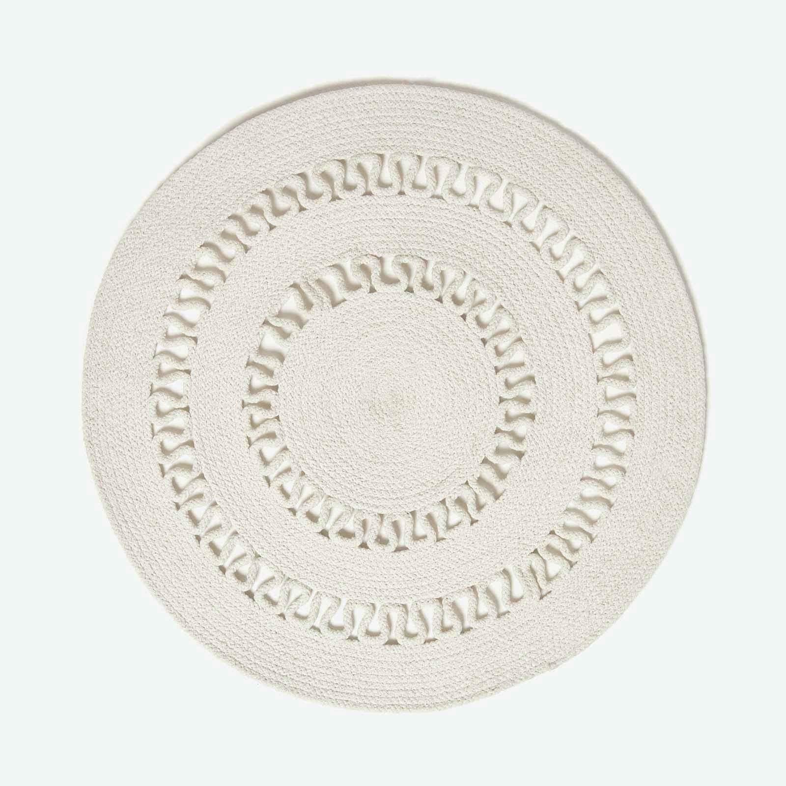 Homescapes Crochet Braided Rug - Natural - 70 Cm Round