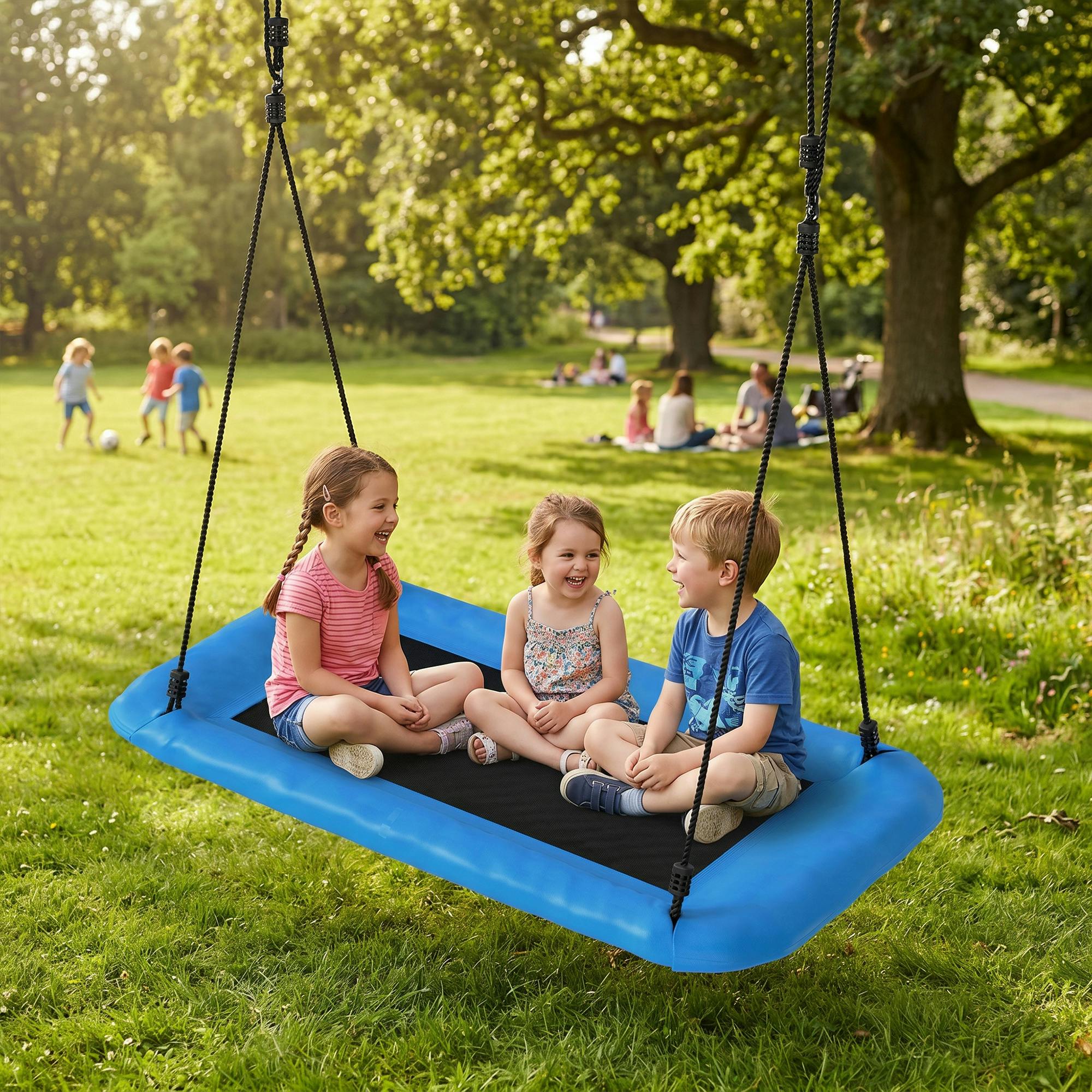 Aiyaplay Blue Nest Swing With Adjustable Ropes For Kids, - 148 X 77 X 180 Cm - Kids Swing