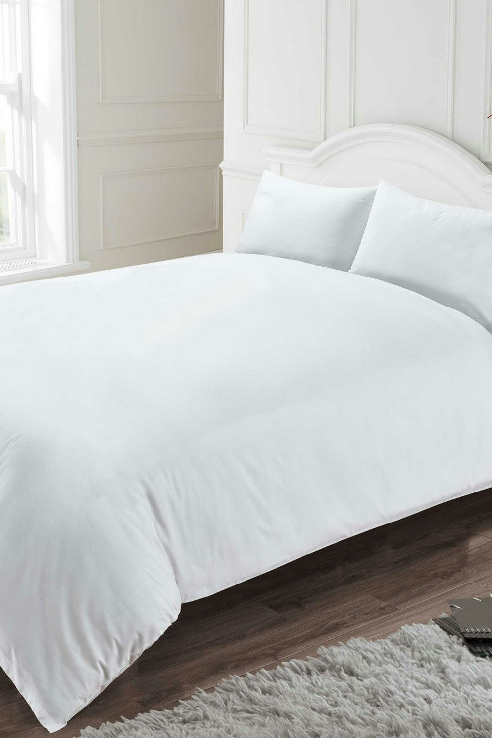 Rackhams White Egyptian Cotton Duvet Cover Set 400 Thread Count - Single - Duvet Cover Set