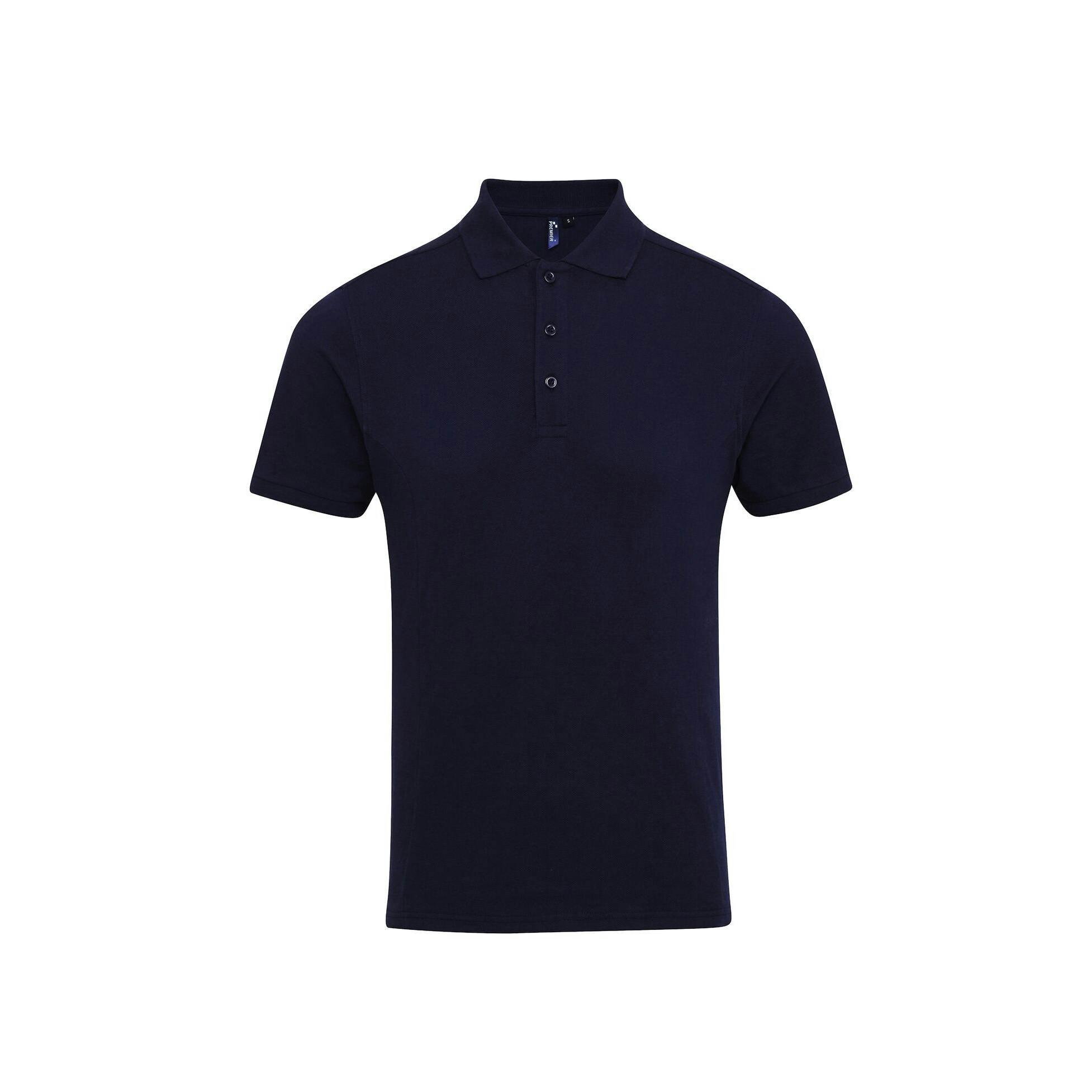Premier (4Xl, Navy) Mens Coolchecker Plus Pique Polo With Coolplus - Image 3