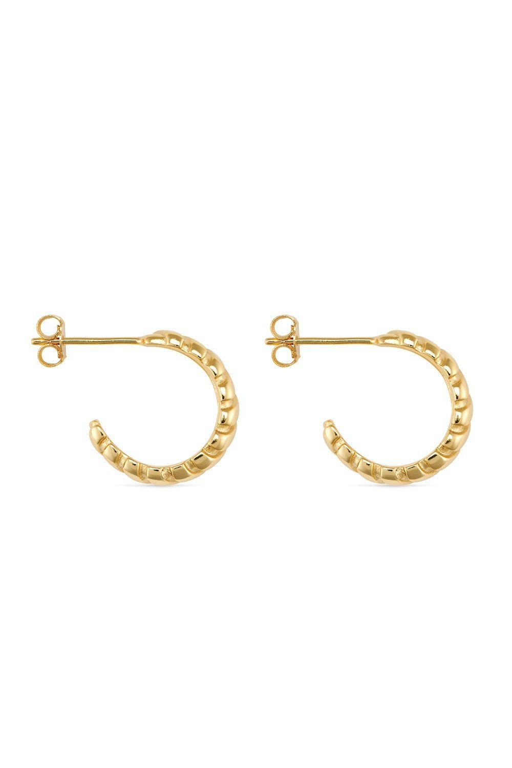 Elk & Bloom Gold Chunky 14K Ribbed Plated Hoop Earrings - Yes, Please
