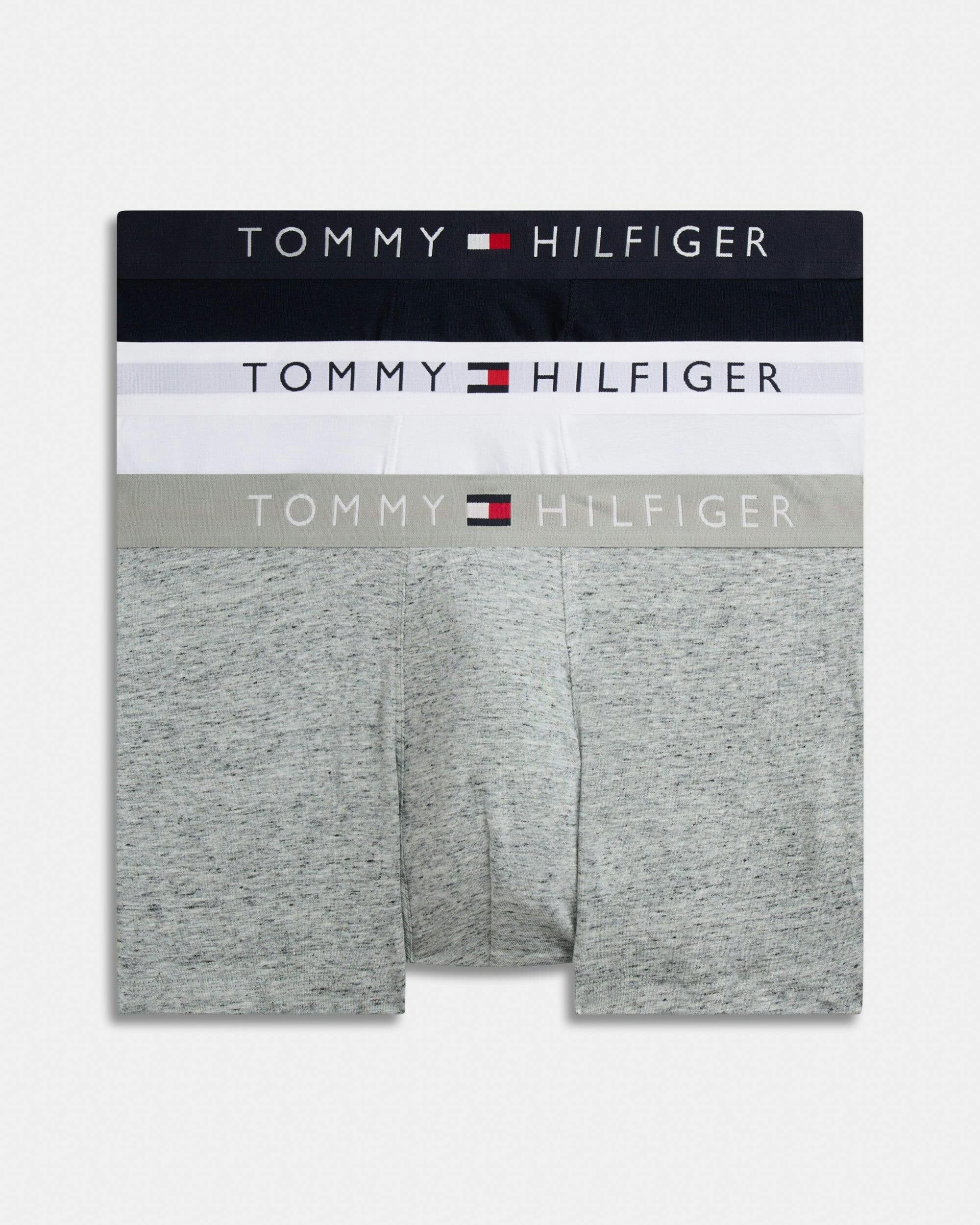 Tommy Hilfiger Men's Grey Heather White Desert Sky 3 Pack Waistband Trunks - Grey Heather/White/Desert Sky - Size 33/32/32/5/5.5/6.5/7/6/7.5 - Image 2