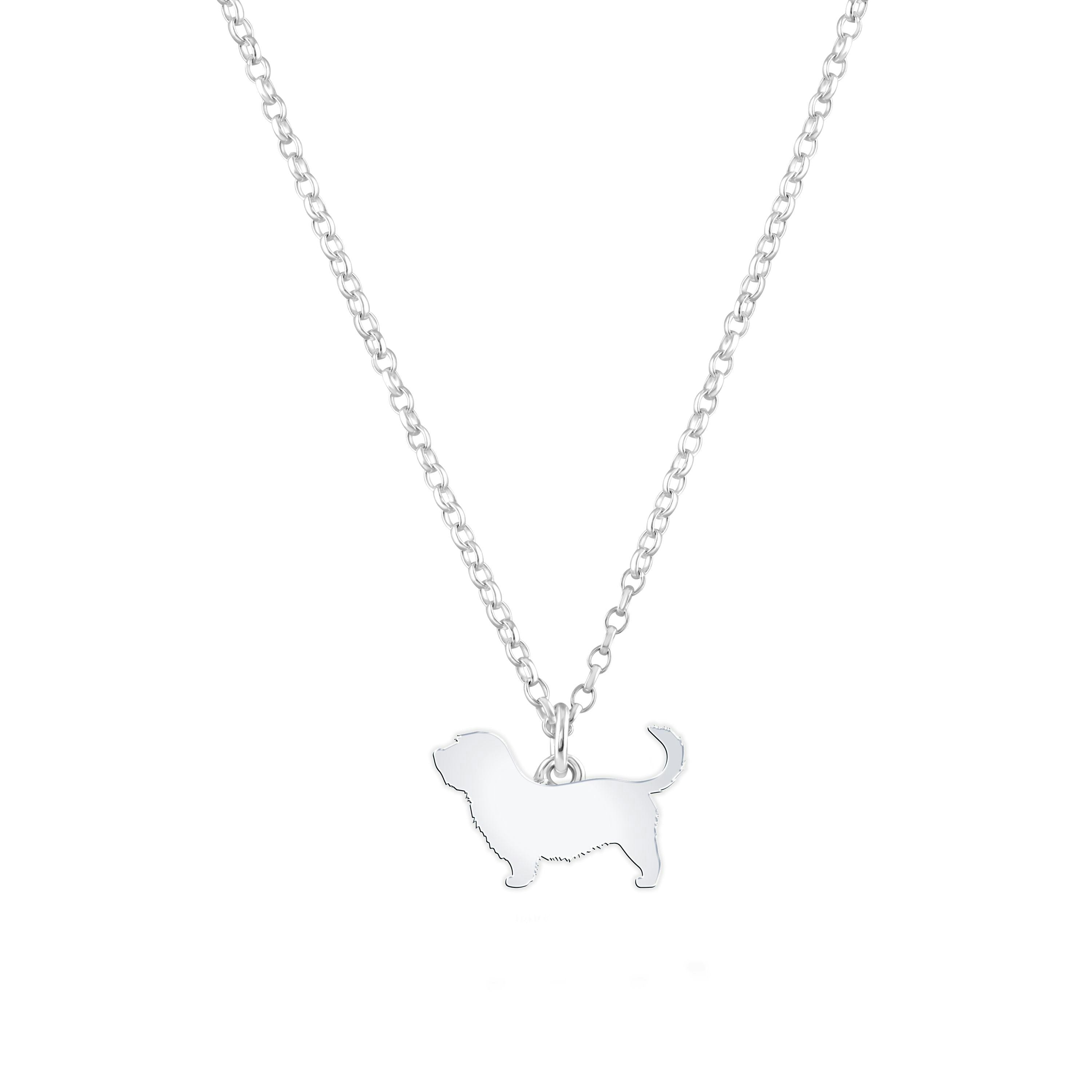 Mylee London Silver Glen Of Imaal Terrier Silhouette Necklace - Personalised - Yes