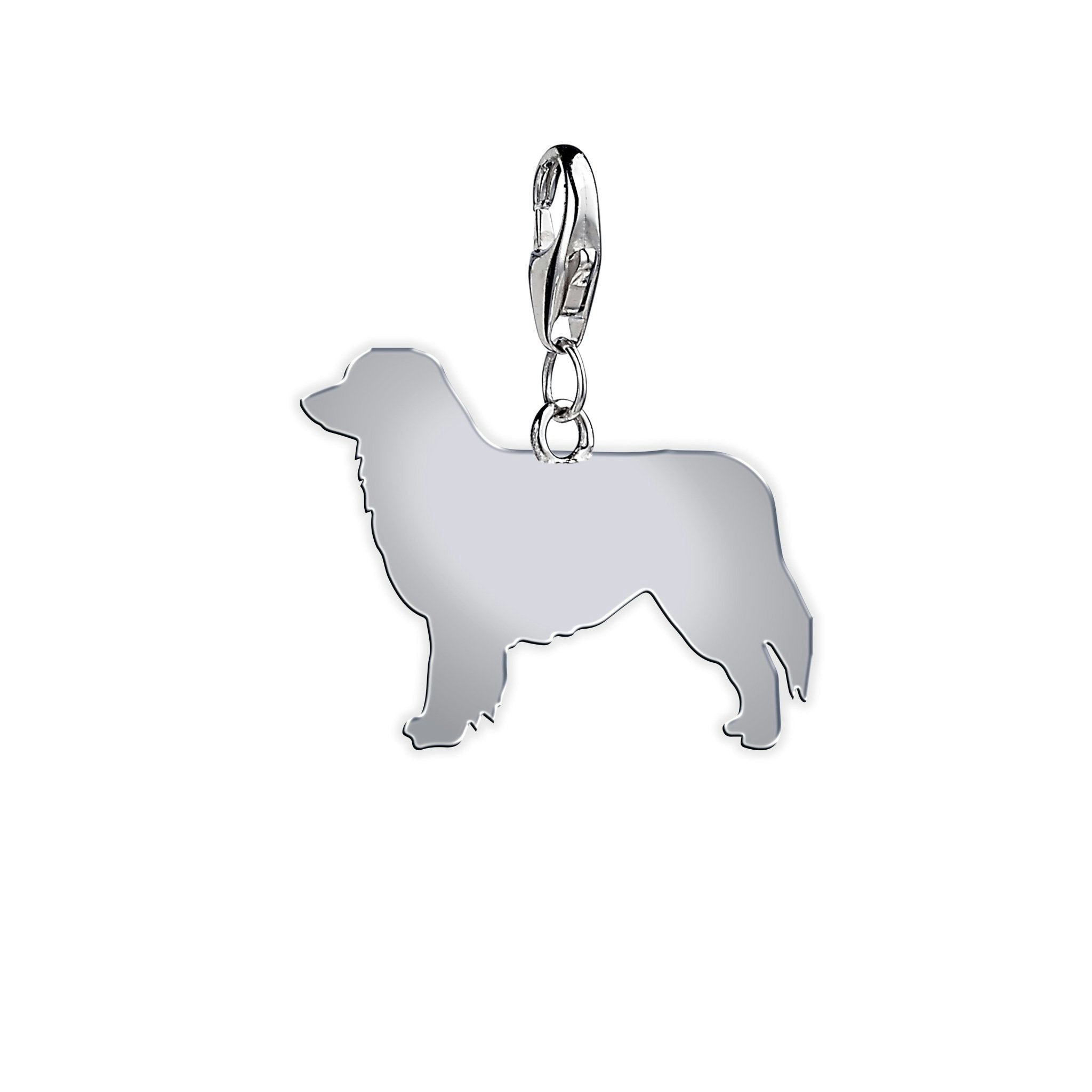 Mylee London Silver Australian Shepherd Silhouette Charm - Yes - Clip On Charm