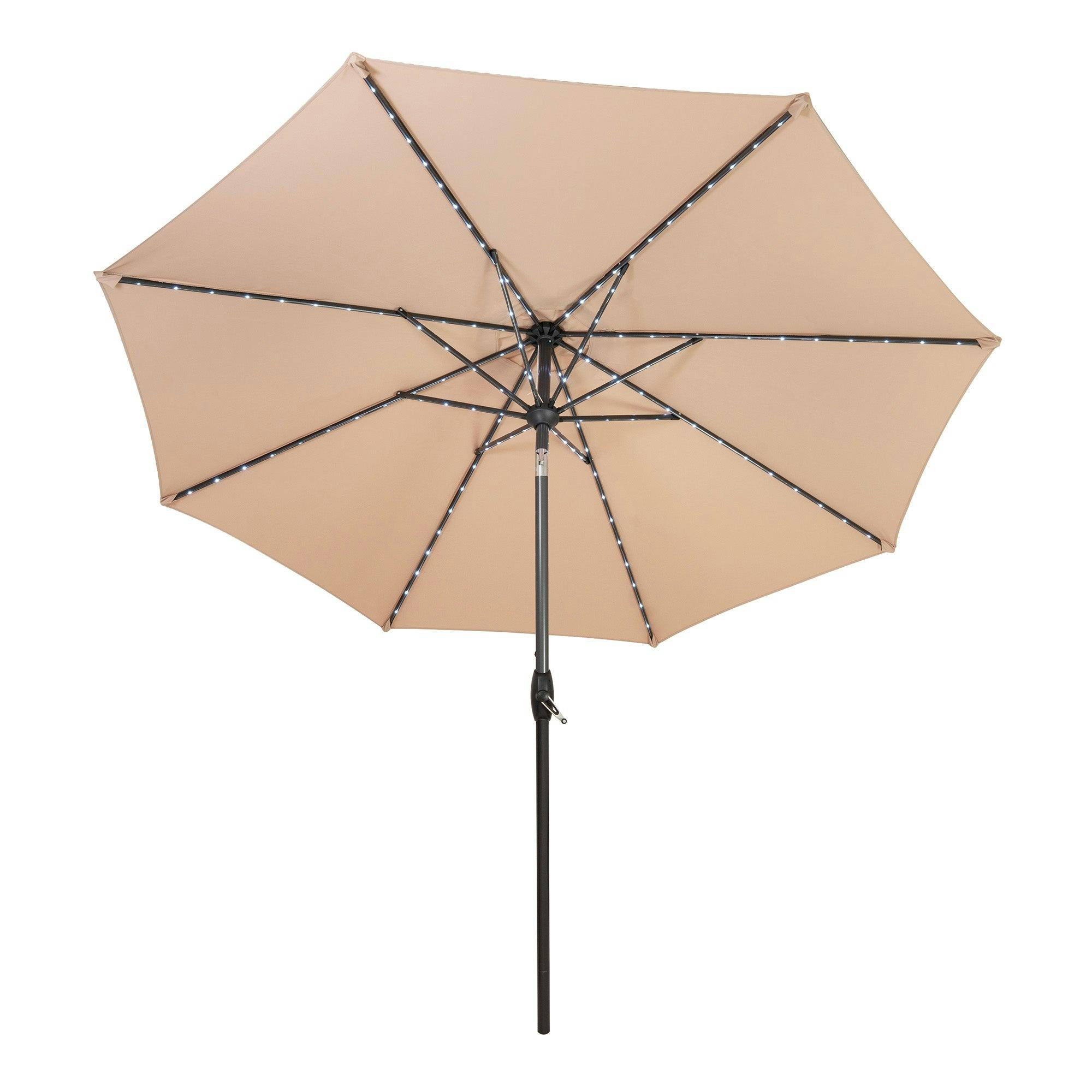 Rackhams Beige Led Tilt Parasol 2.7M –