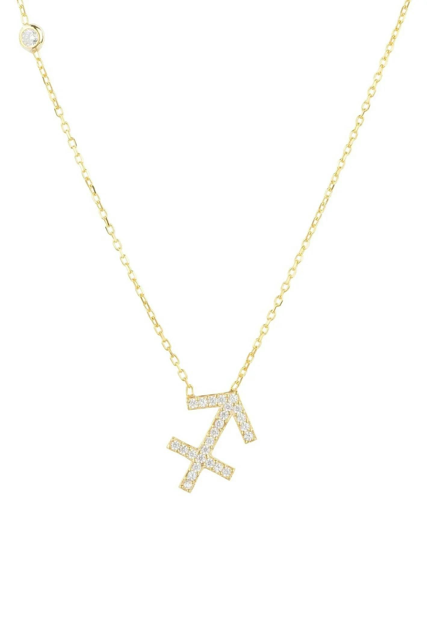 Latelita Gold Zodiac Star Sign Pendant Necklace Sagittarius