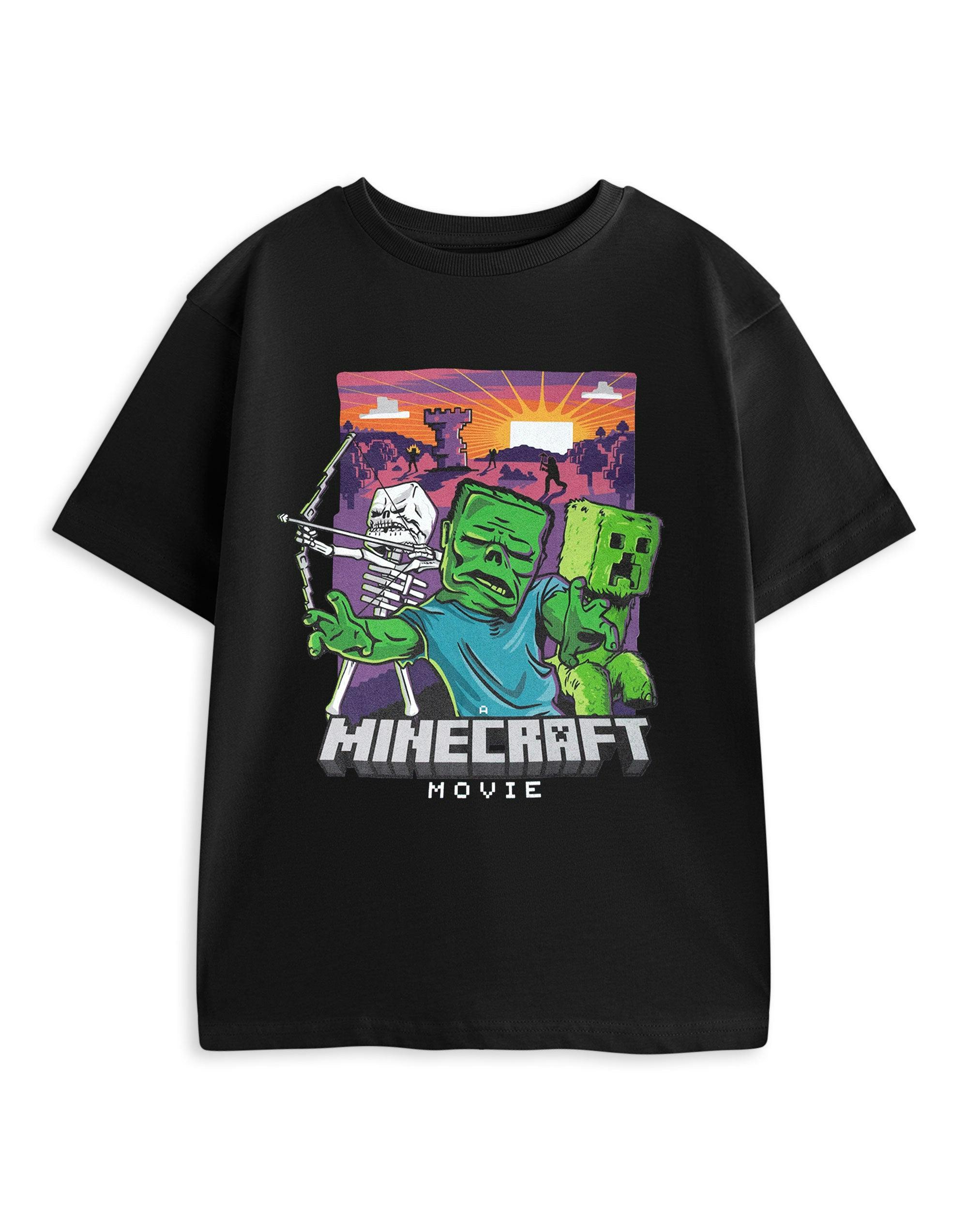 Vanilla Underground Boys Black Minecraft Zombie Kids Short Sleeved T-Shirt - 5-6 Years