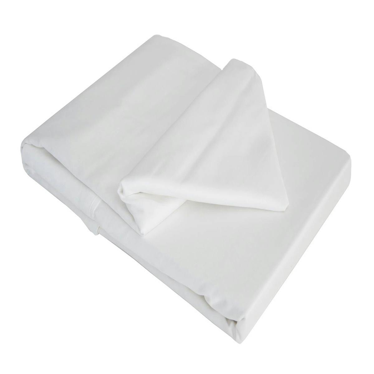 Belledorm White 100% Cotton Sateen Flat Sheet - Superking - 100% Cotton