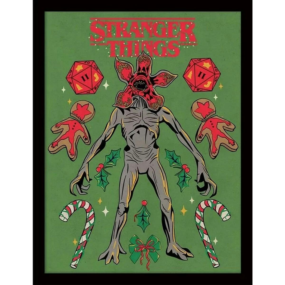 Rackhams Green/Red/Grey Demogorgon Christmas Poster - 40Cm X 30Cm