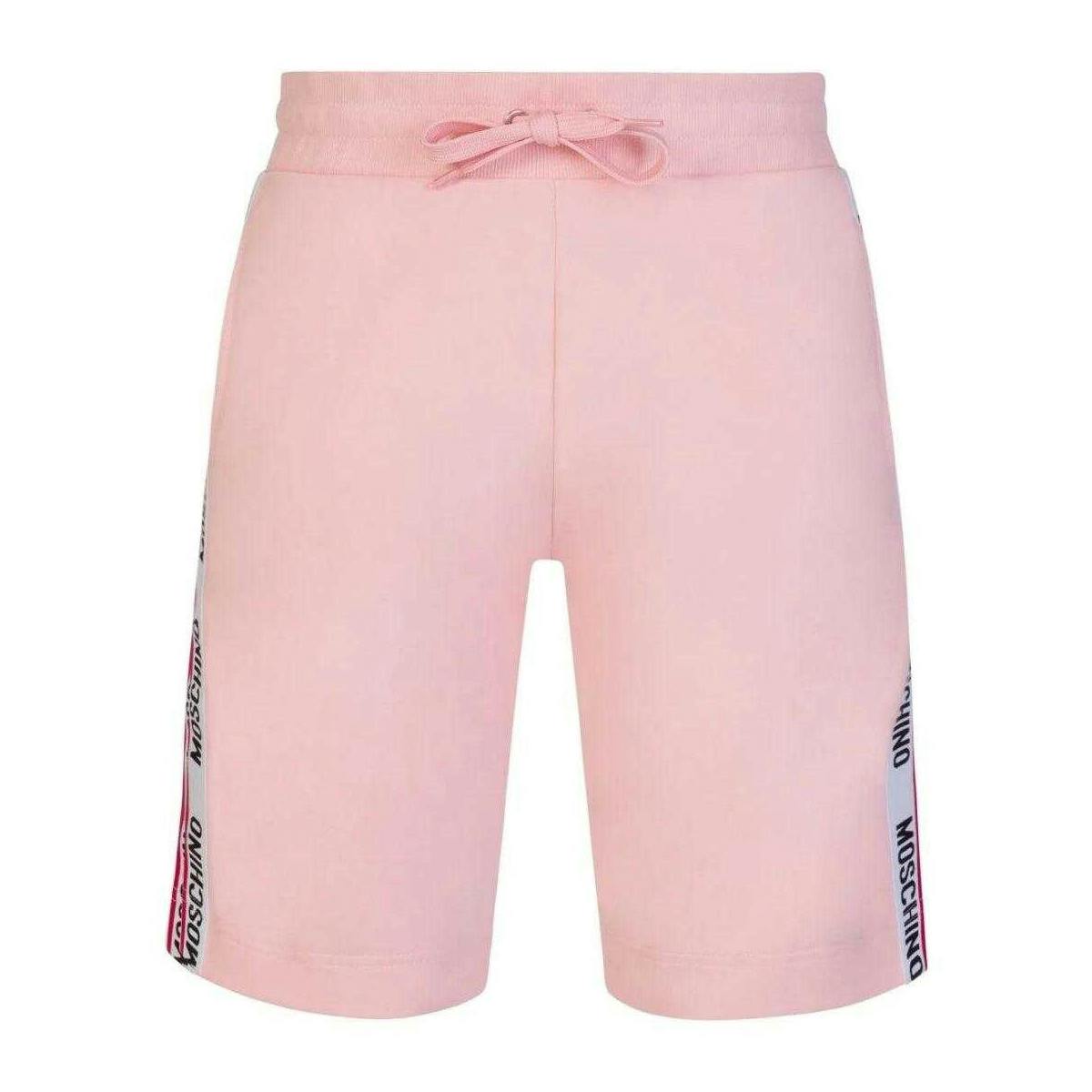 Moschino Men's Pink Branded Tape Shorts - S - 95% Cotton/5% Elastane