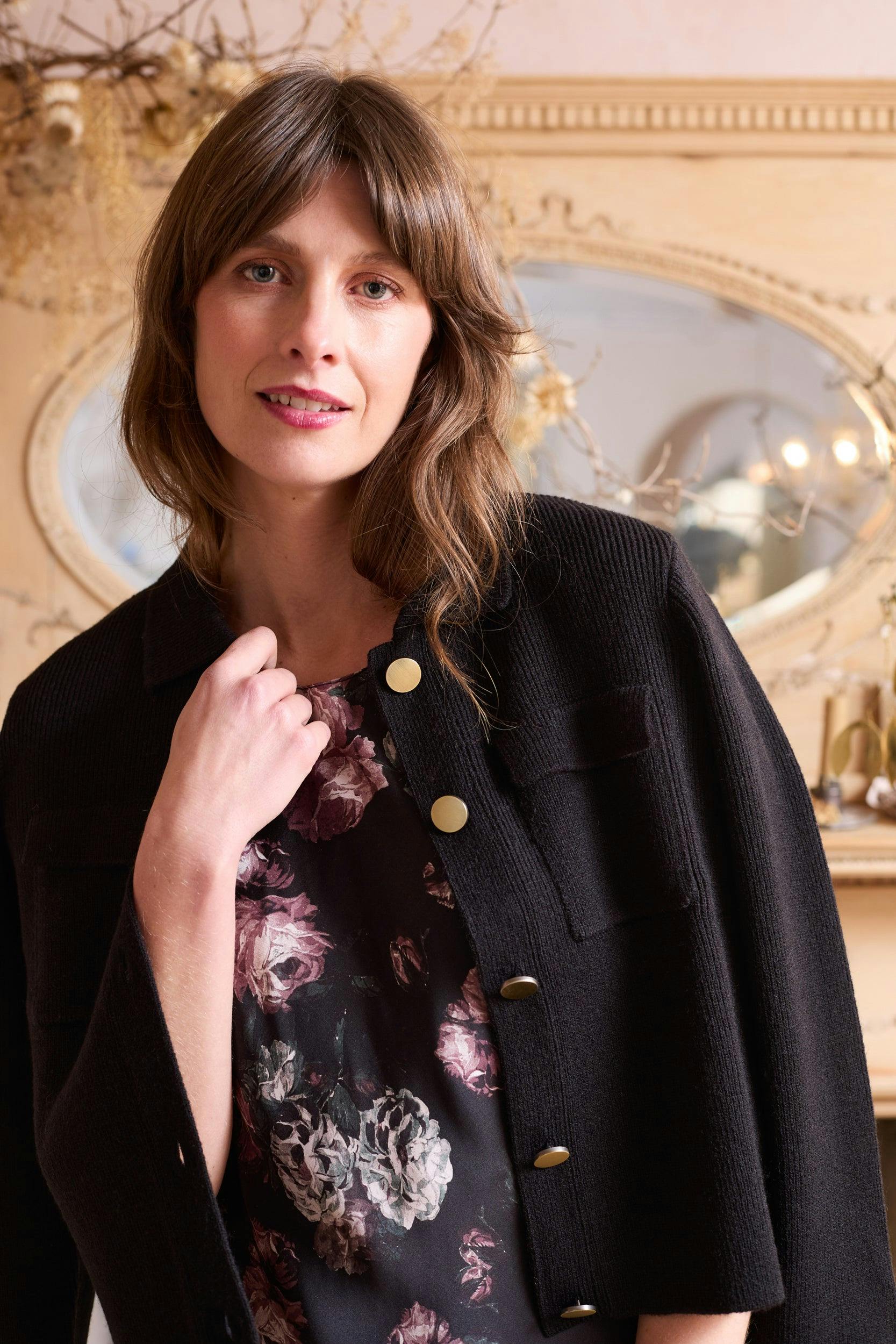 Lily & Me Black Chestnut Knitted Jacket - 18