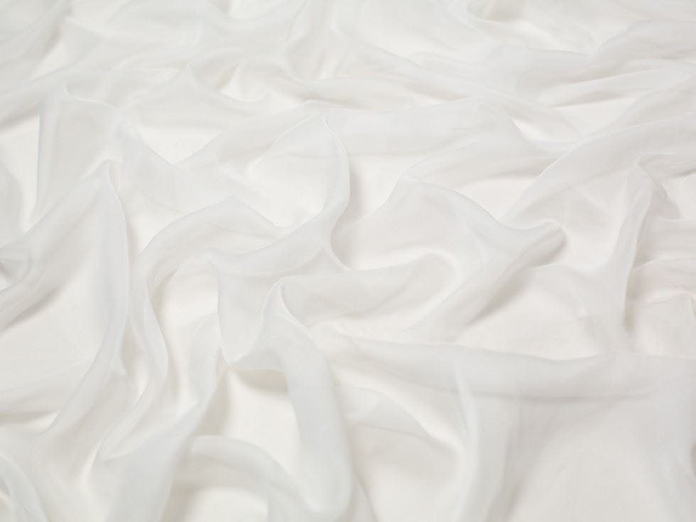 Minerva Core Range Ivory Minerva Cationic Sheer Chiffon Fabric - Plain Design Dressmaking Fabric, 145 Cm / 58" Wide - Per Metre