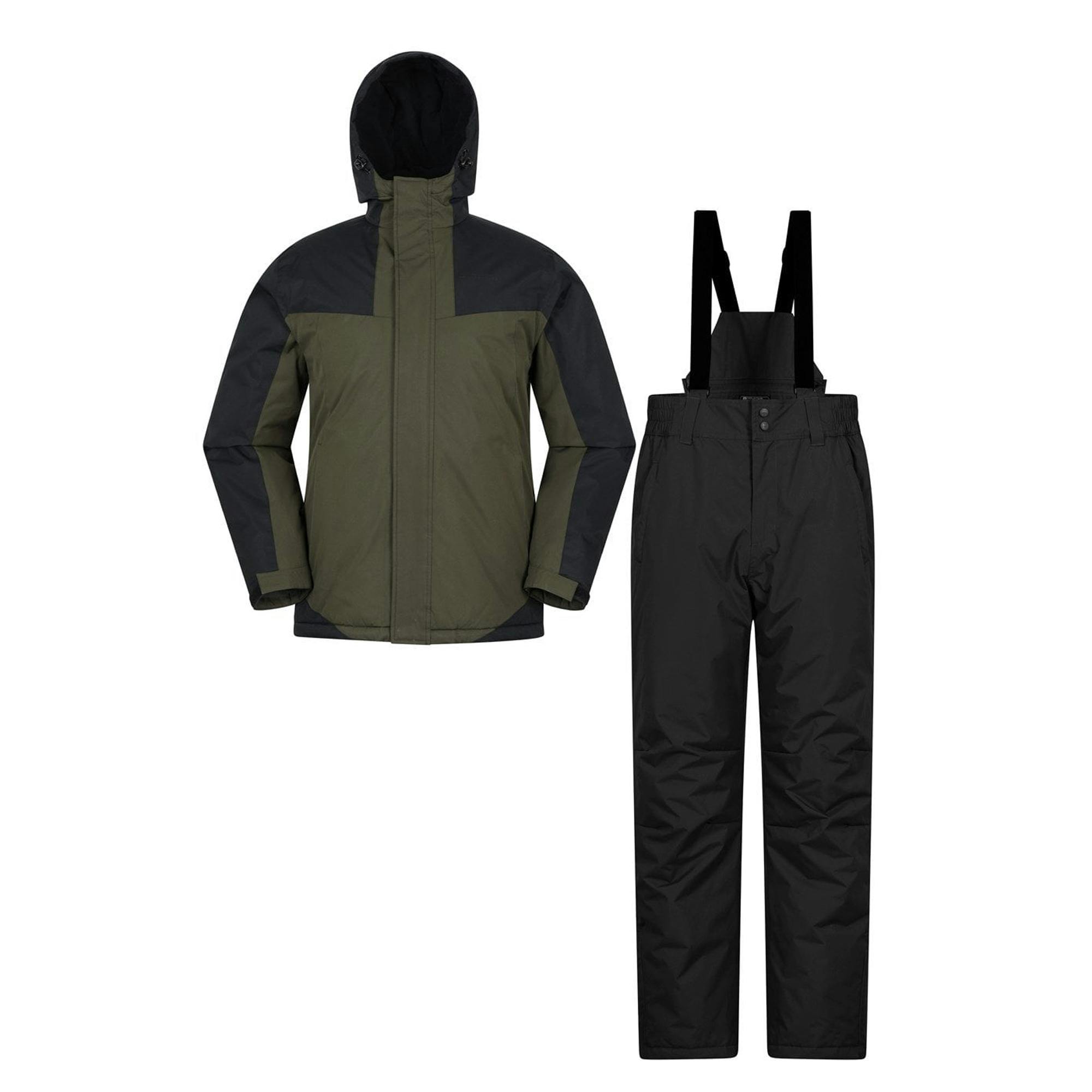 Mountain Warehouse Men's Dark Ski Jacket & Trousers - Khaki - Xxl - Khaki - 100% Polyester