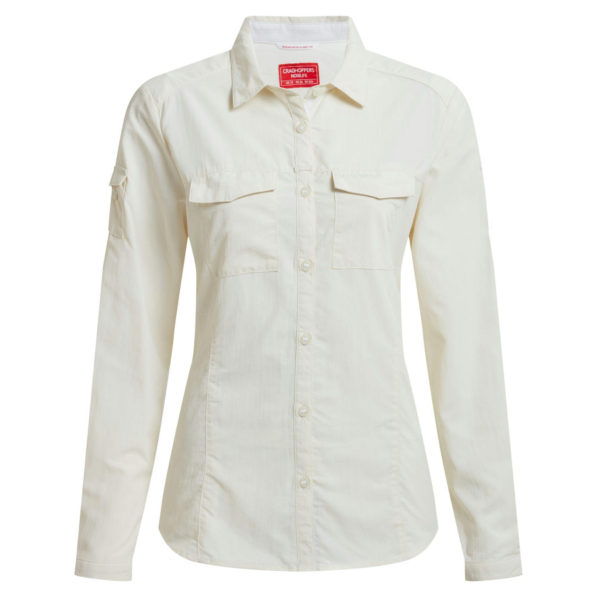 Craghoppers Women's Adventure Iii Nosilife Long-Sleeved Shirt - Sea Salt - 22 Uk - Sea Salt - 100% Mixed