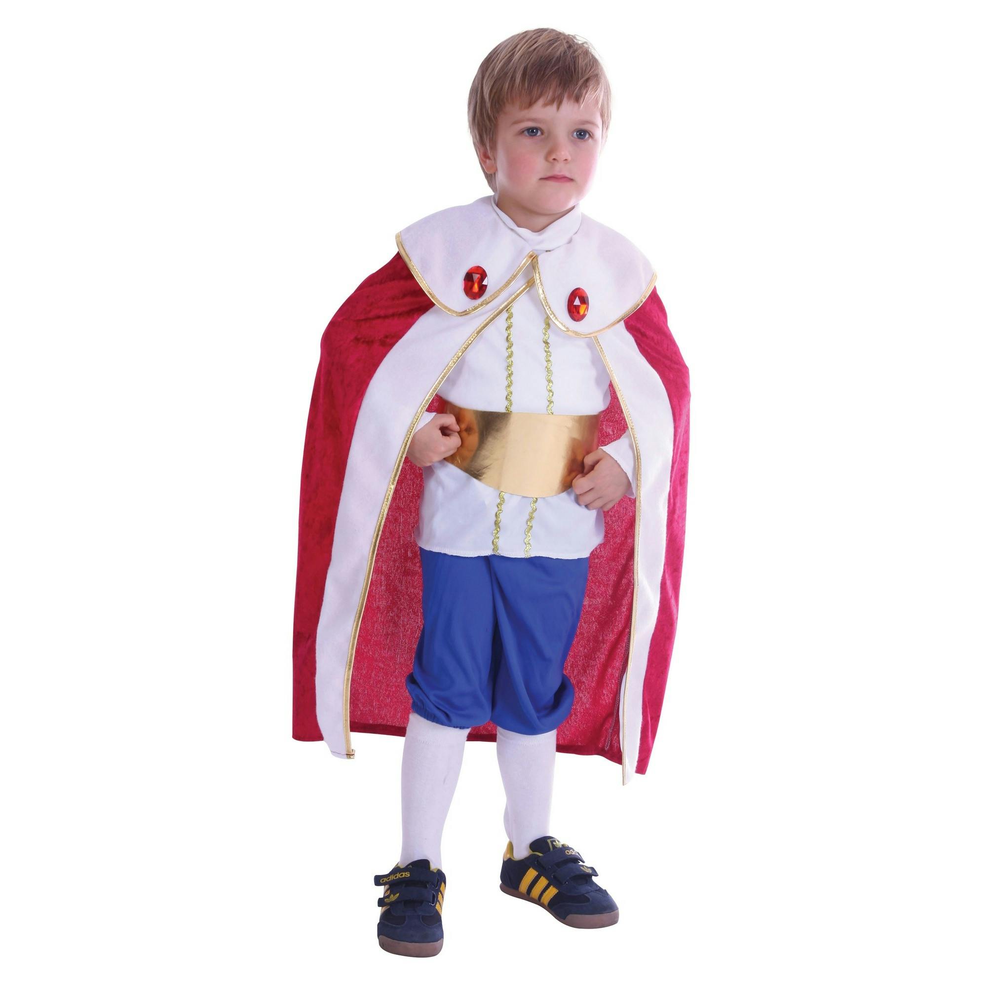 Bristol Novelty Red/White/Blue Childrens/Kids King Robe And Shorts Costume - /Gold - One Size - /Gold
