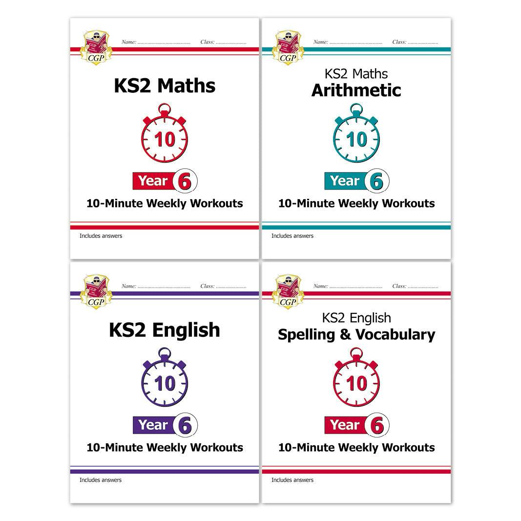 Coordination Group Publications Ltd (Cgp) Cgp Ks2 (Year 6) 10-Minute Weekly Workouts Collection 4 Books Set - Paperback - Image 4