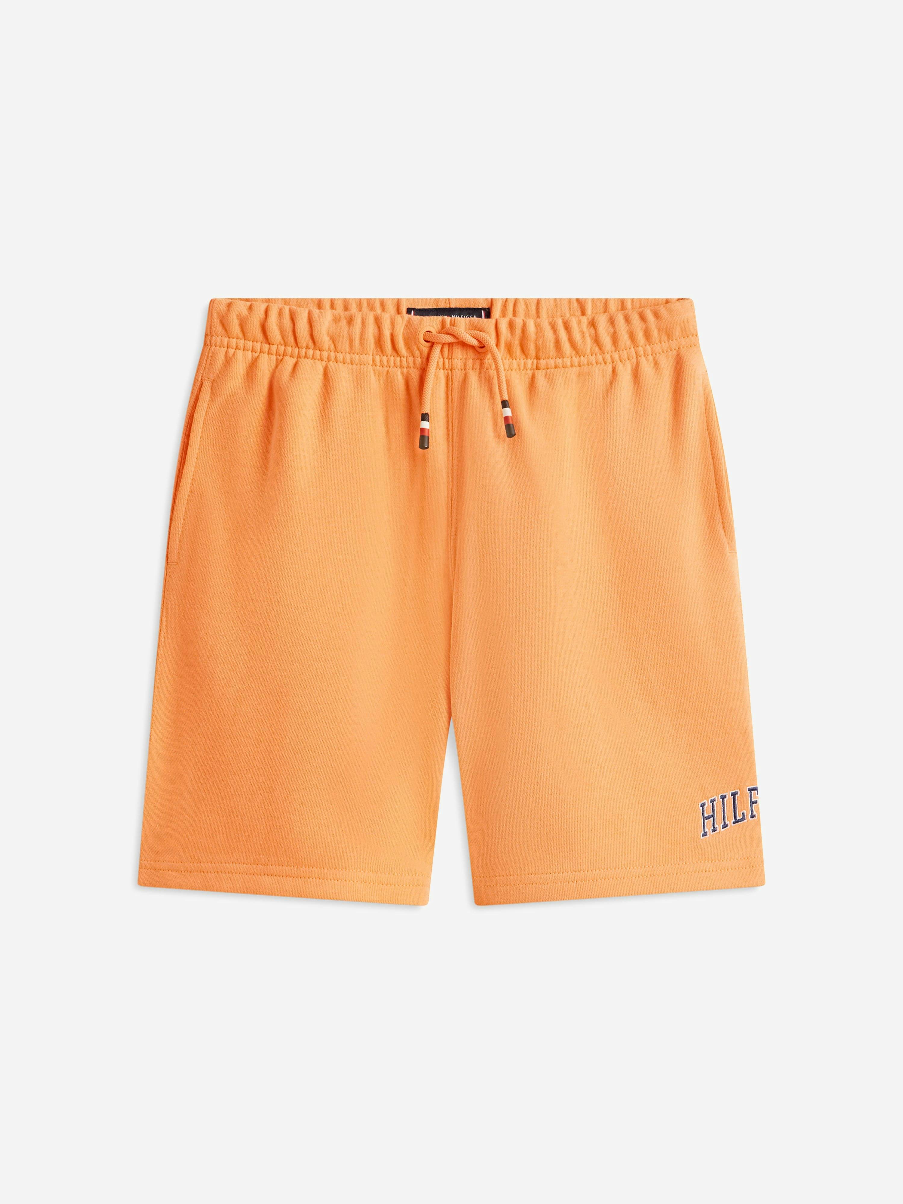 Tommy Hilfiger Boys Orange Varsity Wide Sweat Shorts In - 3 Yrs