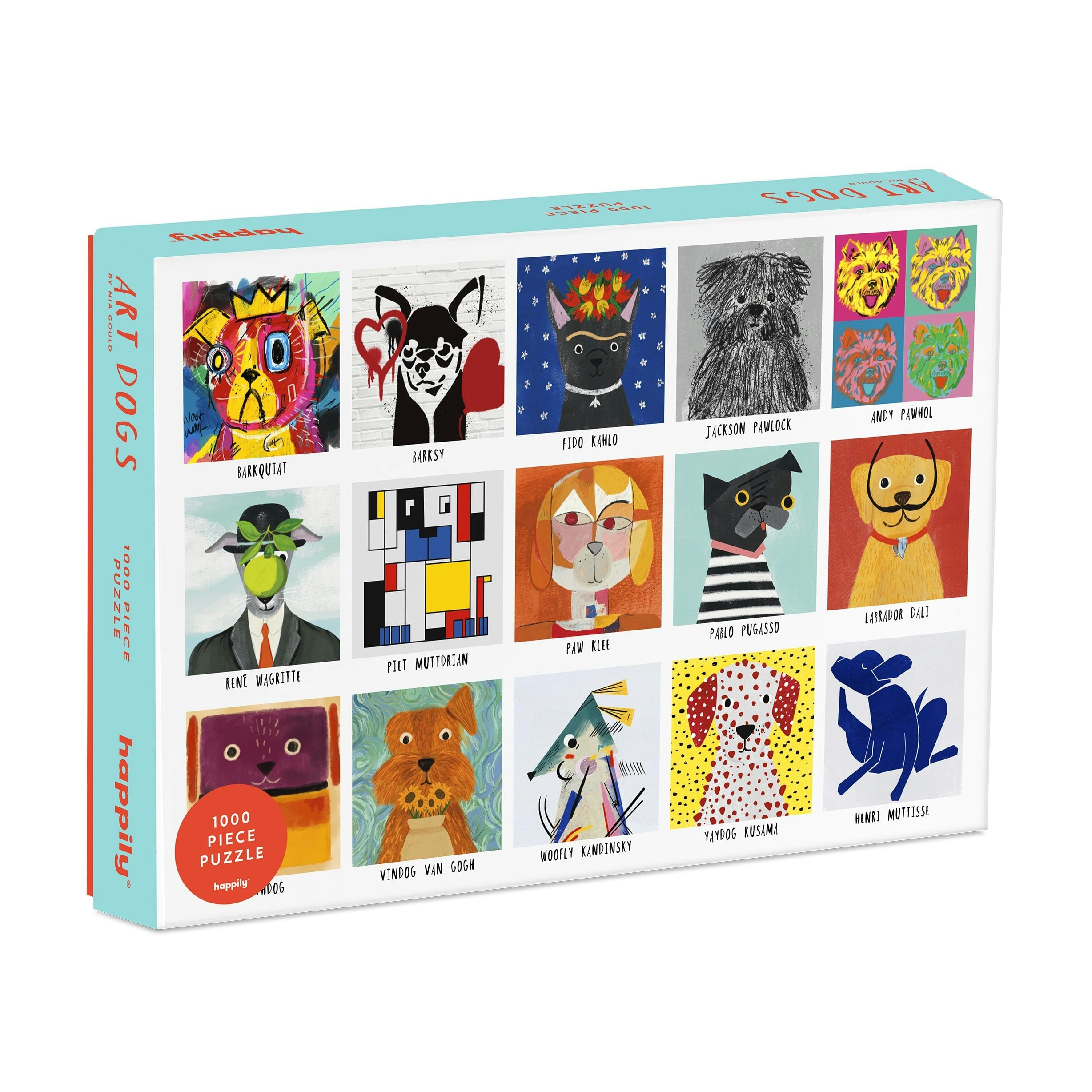 Happily Puzzles Art Dogs - 1,000 Piece Jigsaw Puzzle