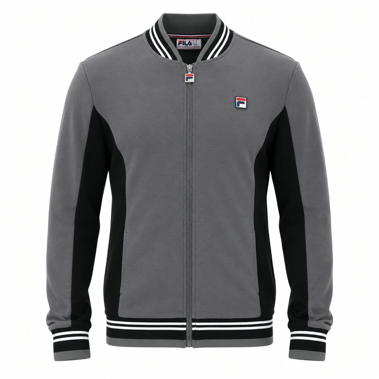 Fila Men's Grey Settanta Jacket Gunmetal/ Black/ White In | : Medium - Image 3