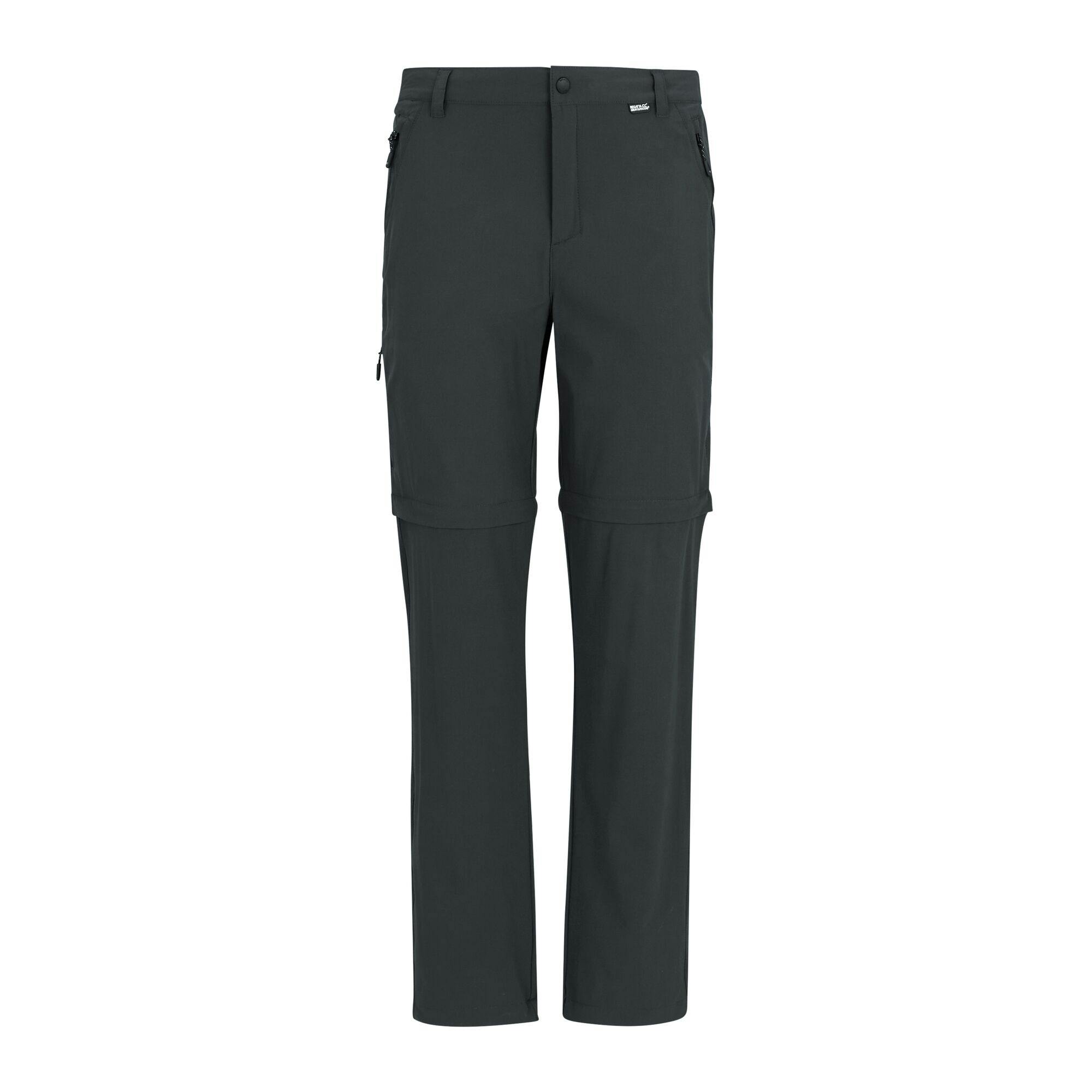 Regatta Men's Lightweight Insect Repellent Travel Cargo Trousers - Ash - 40R - Ash - 86% Polyamide/14% Elastane