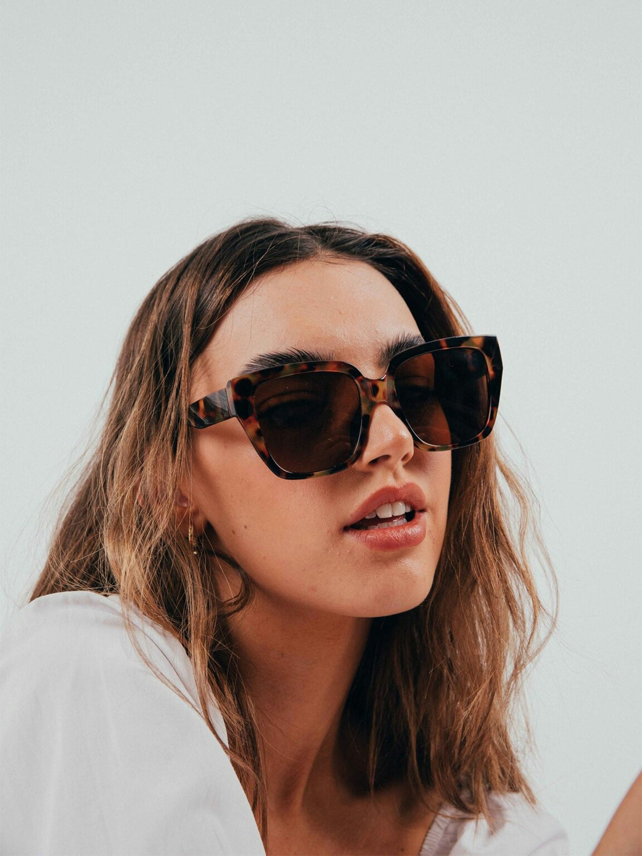 Svnx Brown Plastic Frame Oversized Cat Eye Sunglasses - One Size