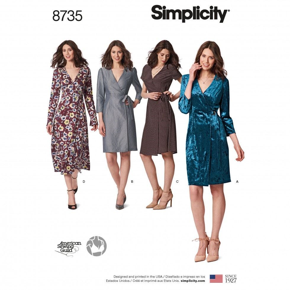 Simplicity Women's Sewing Pattern 8735, Dresses For H5 (6-8-10-12-14) - Intermediate - U5 (16-18-20-22-24)