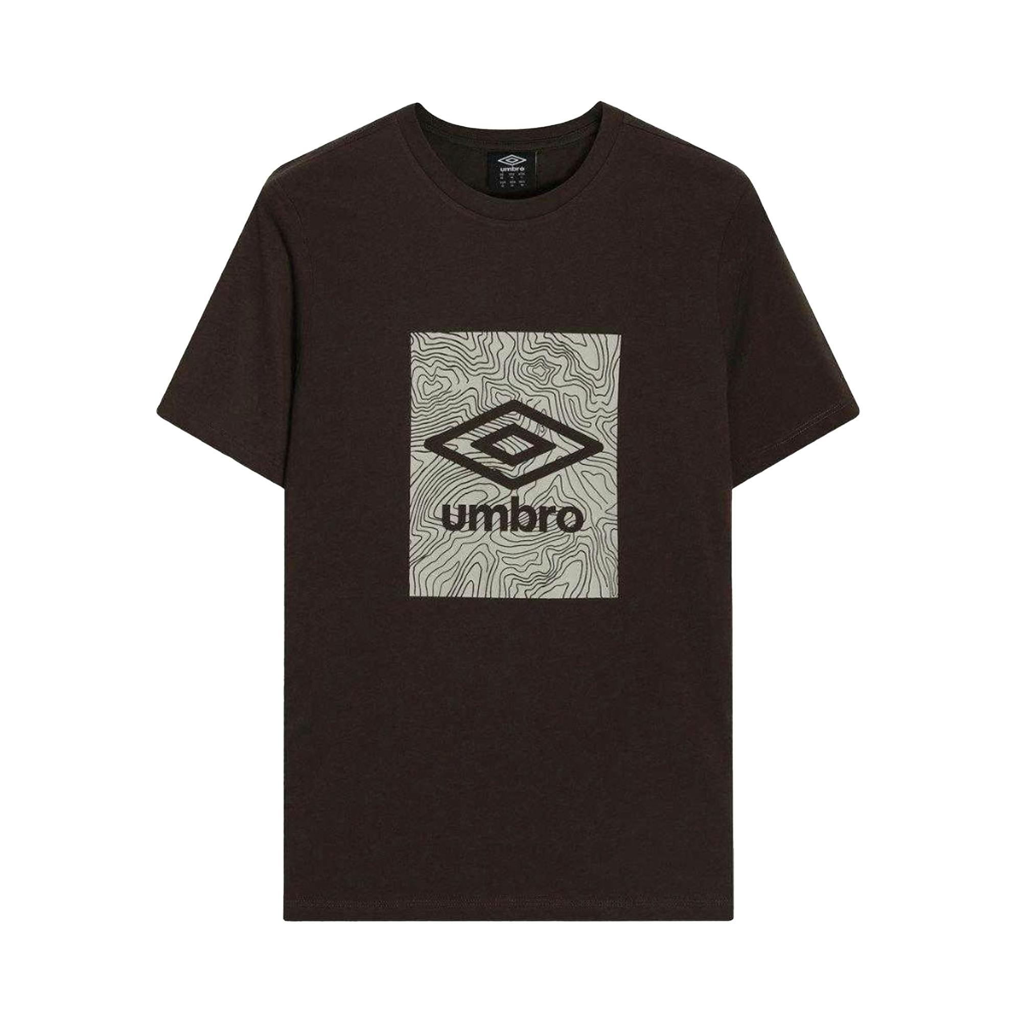Umbro Men's Brown Geo Wave T-Shirt - Chocolate - Chocolate - M - 100% Mixed