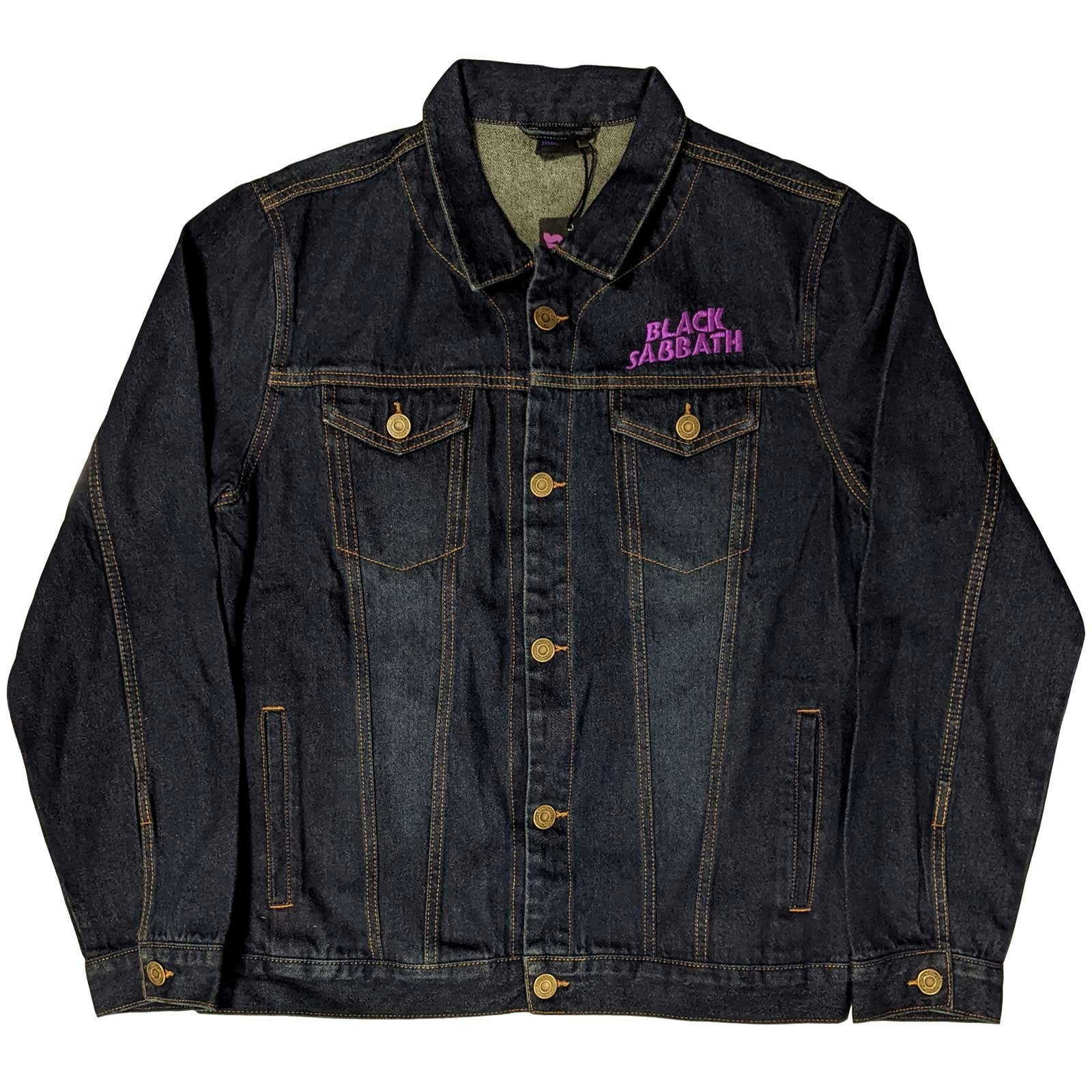 Paradiso Clothing Unisex Black Sabbath Classic Wavy Band Logo Denim Jacket - M