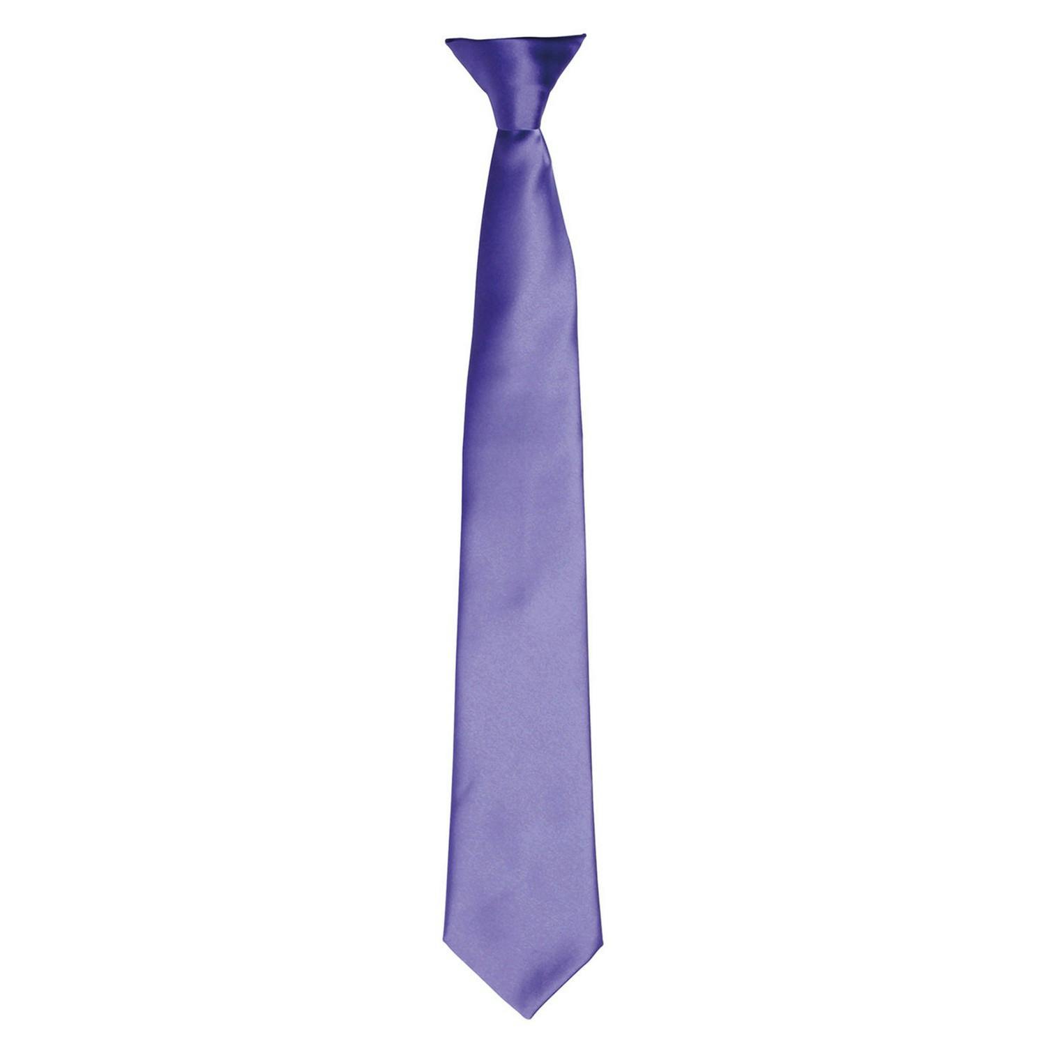 Premier Unisex Adult Satin Tie (Purple) - One Size - Image 3