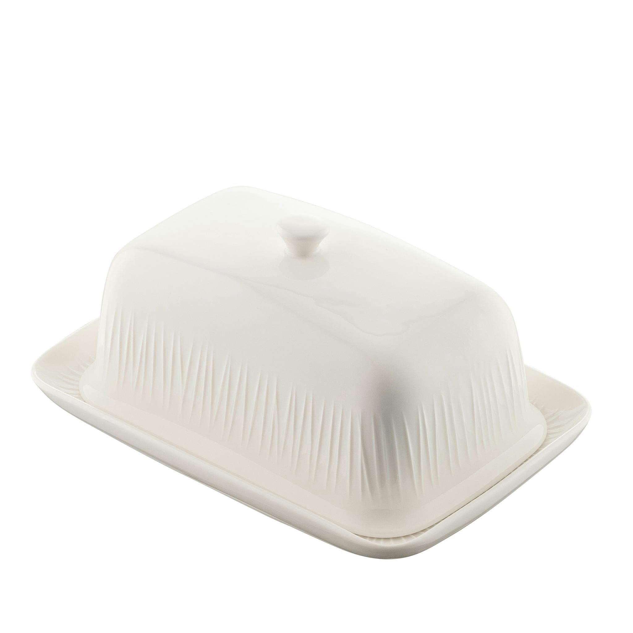 Belleek Living White Erne Butter Dish