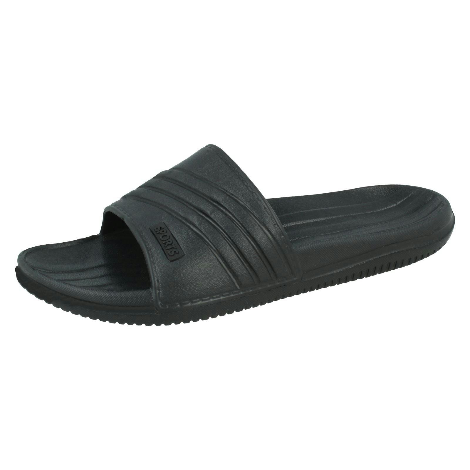 Sport Women's Black Casual Slip On Mule Sliders F00391 - Uk 6