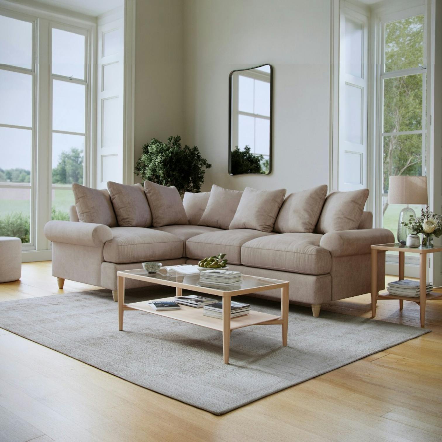 Rackhams Beige Brentwood Left Hand Corner Sofa