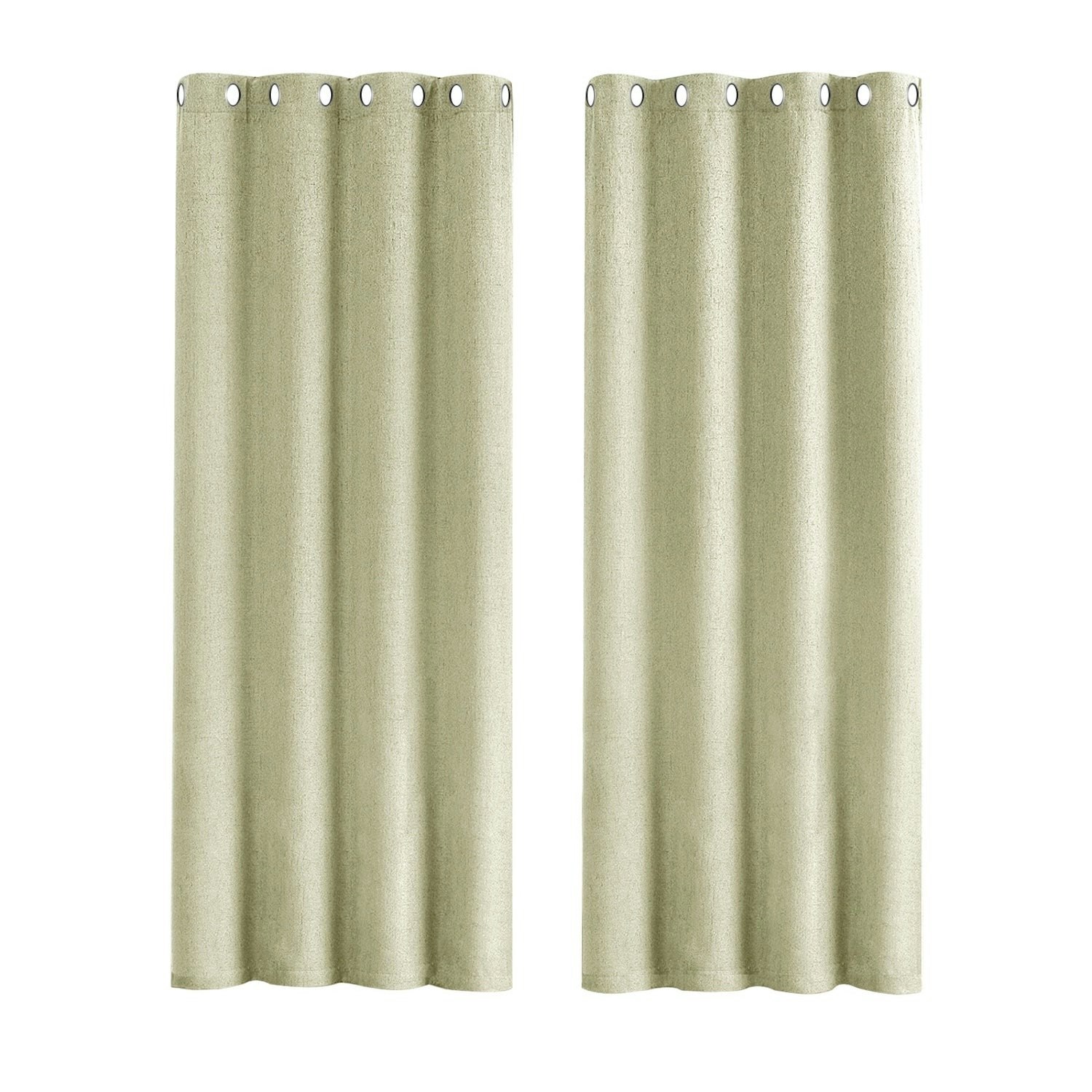 Happy Homewares Green Mint Lined Blackout Eyelet Curtains - 46 X 54 Inch Drop - Pair