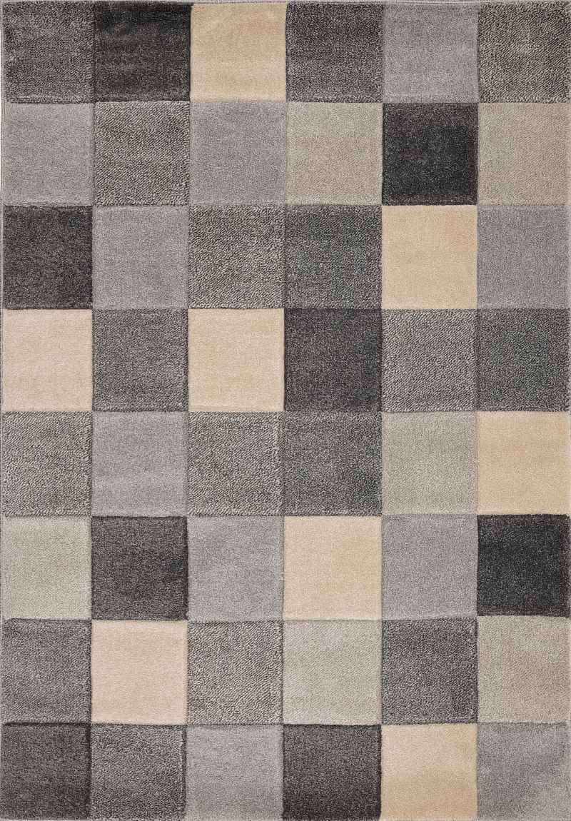The Rugs Grey Newport Blocks Rug – Geometric Style - 160X230 Cm